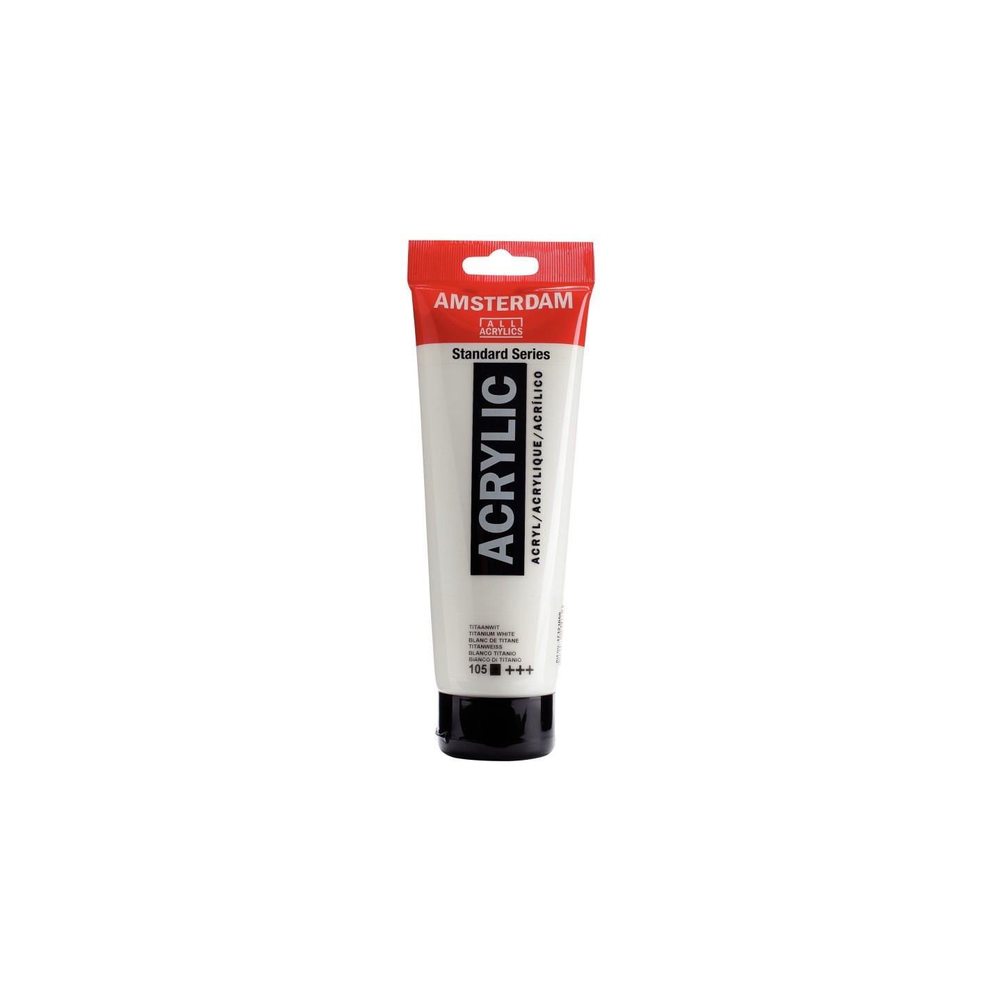 Amsterdam Standard Acrylic Paint Tube, 250 mL, Titanium White 105