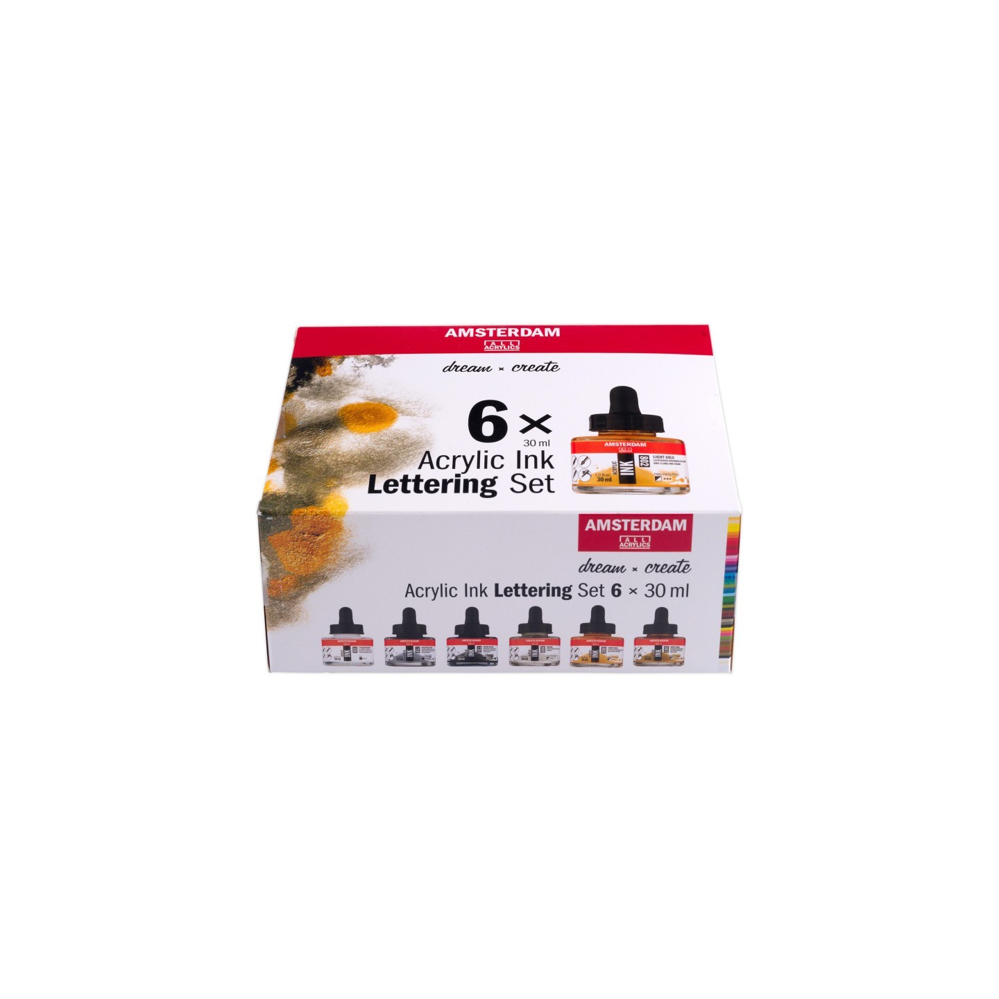 Amsterdam Acrylic Ink Lettering Set, 6 x 30 mL