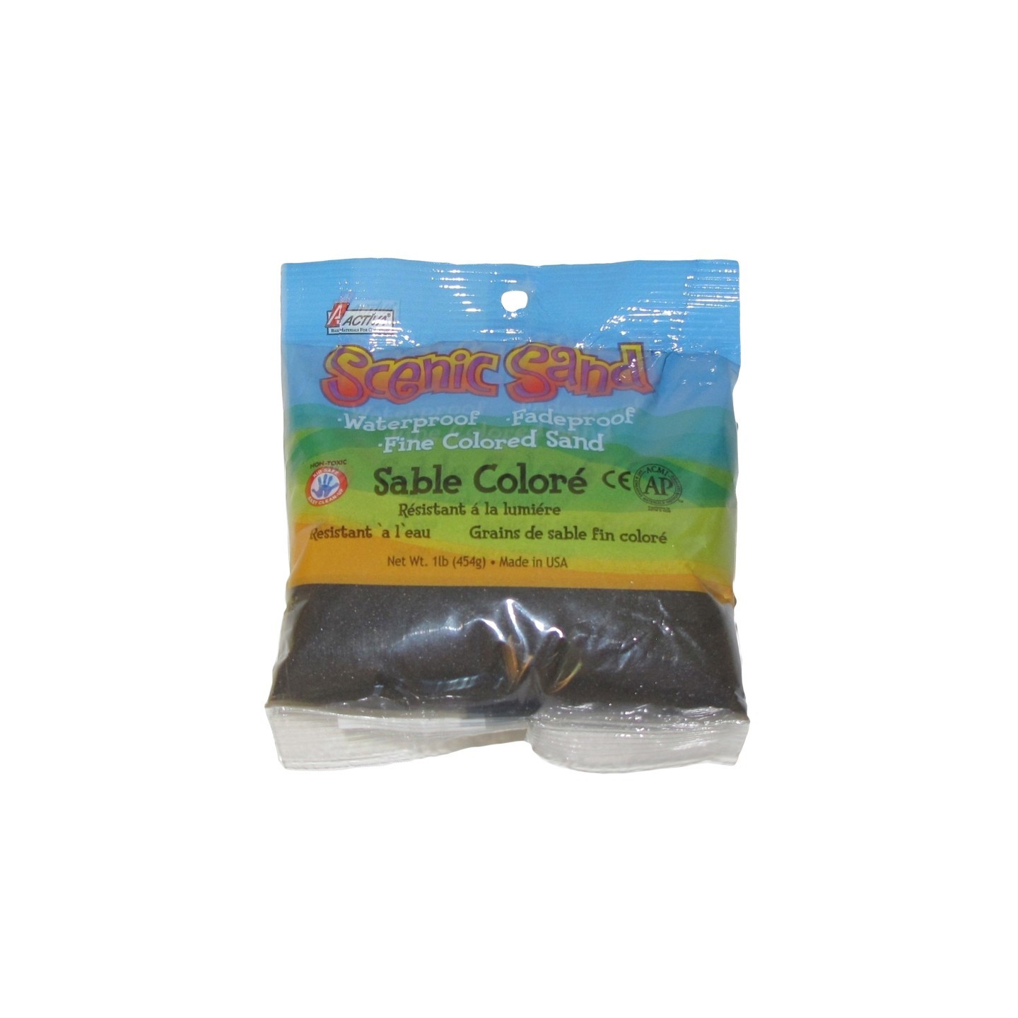 ACTÍVA Scenic Sand™ Craft Colored Sand, Deep Black, 1lb (454g) Bag