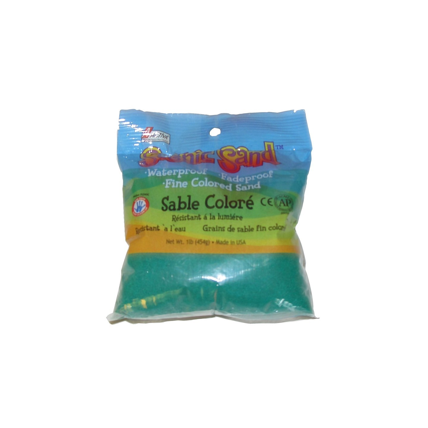 ACTÍVA Scenic Sand™ Craft Colored Sand, Vivid Green, 1lb (454g) Bag