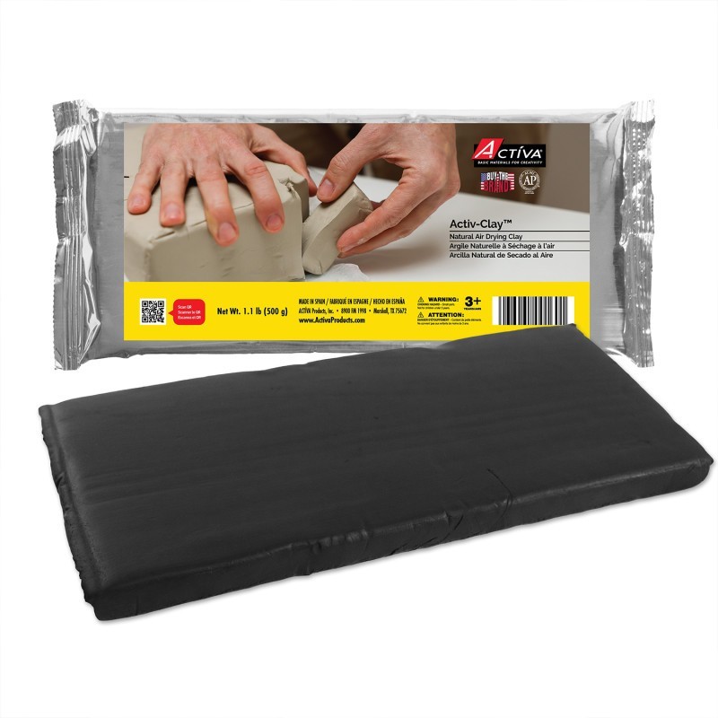 ACTÍVA Activ-Clay™ Air Drying Clay, Black, 1.1 lb (500 g)