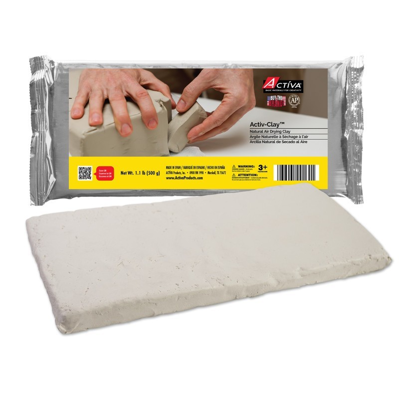 ACTÍVA Activ-Clay™ Air Drying Clay, Extra White, 1.1 lb (500 g)