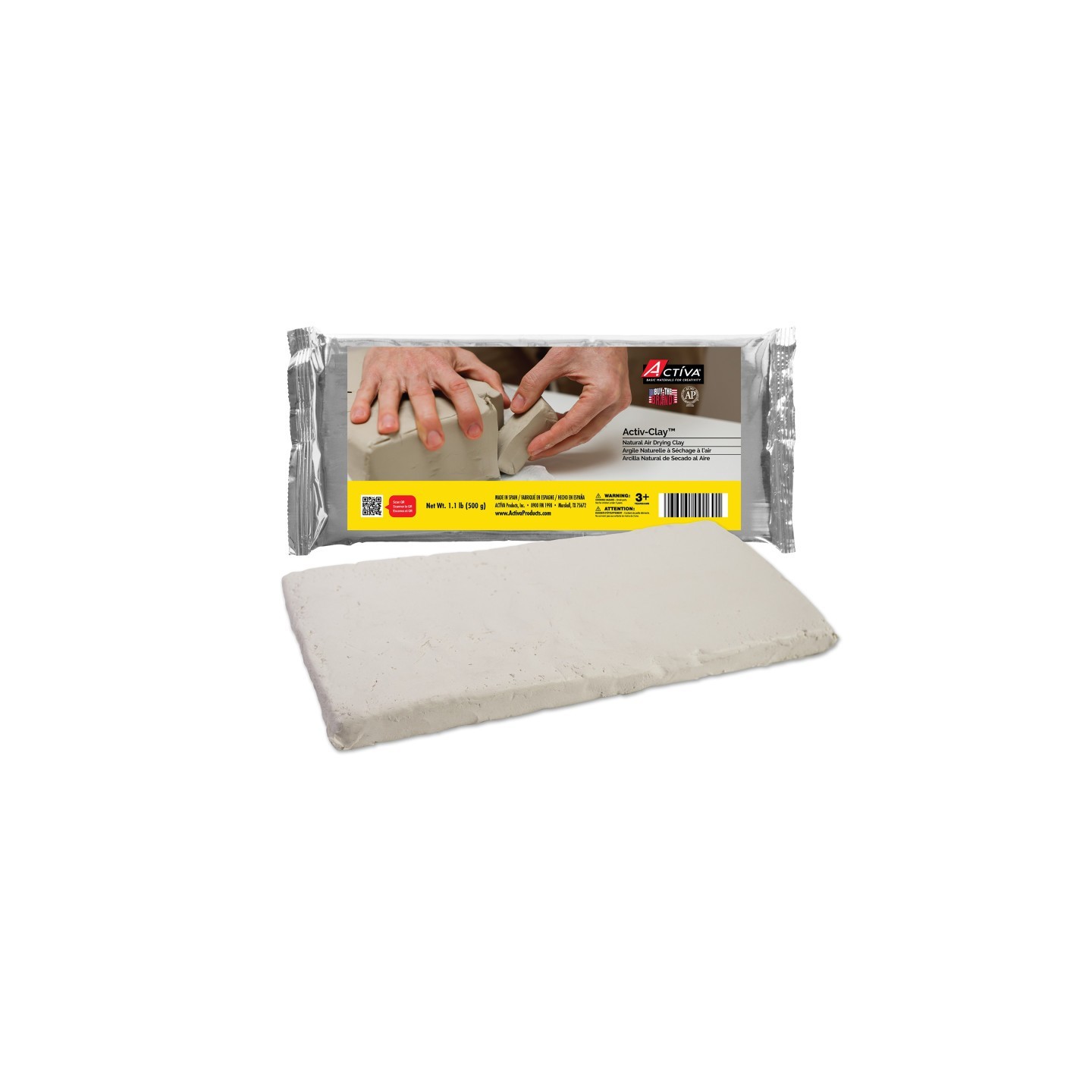 ACTÍVA Activ-Clay™ Air Drying Clay, Extra White, 1.1 lb (500 g)