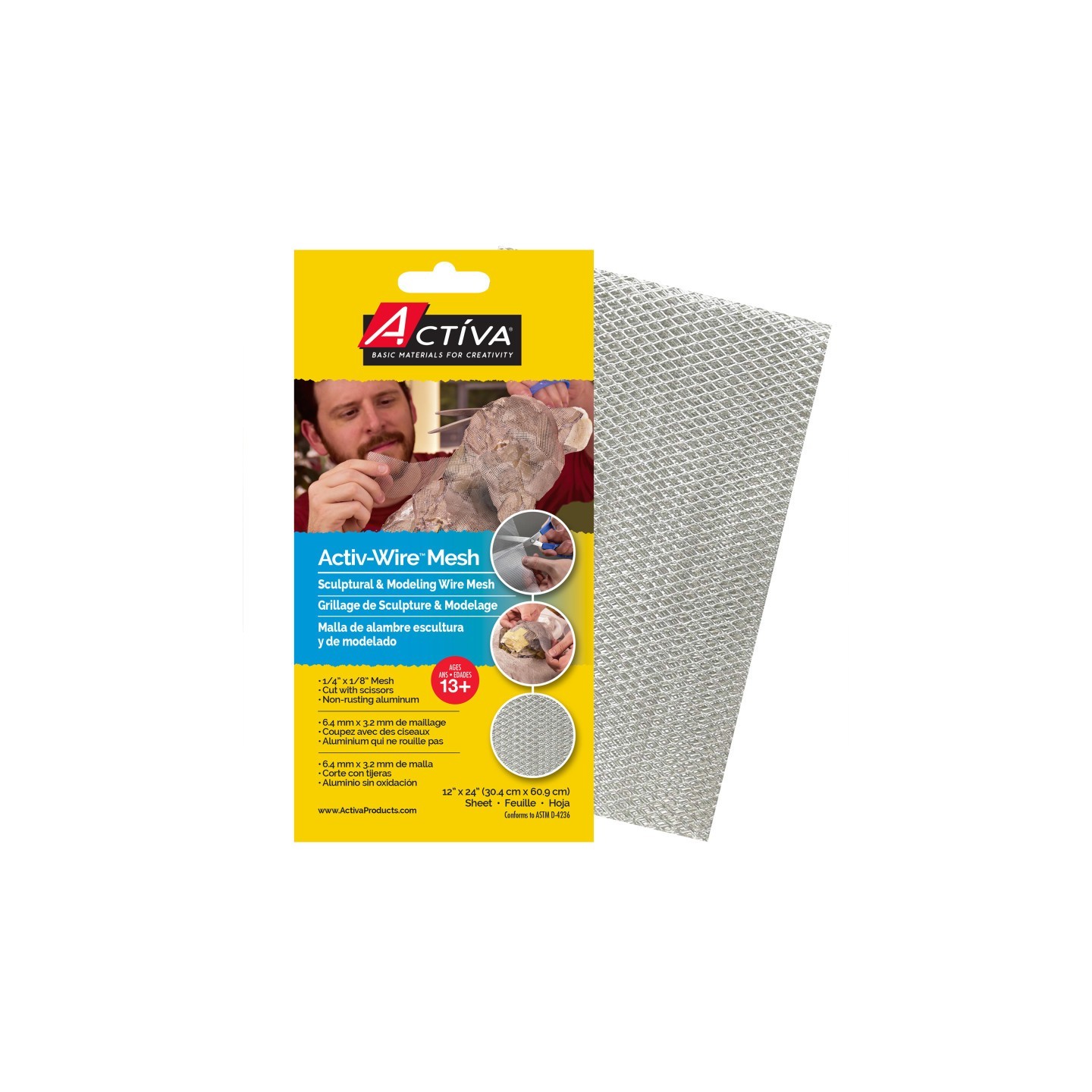 ACTÍVA Sculptural & Modeling Activ-Wire Mesh™, 12x24 in Sheet, Large Weave (1/4x1/8 in)