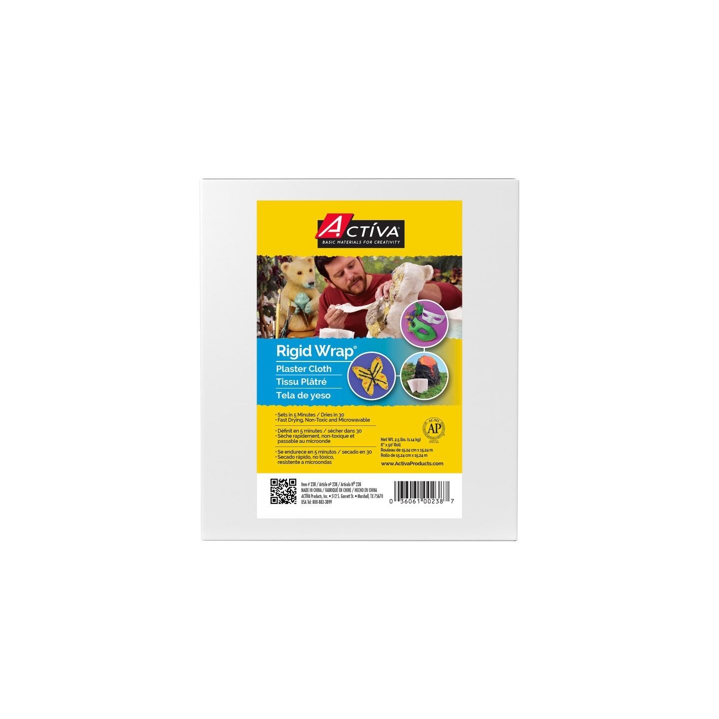 ACTÍVA Rigid Wrap™ Plaster Cloth, 6"W x 50'L Roll