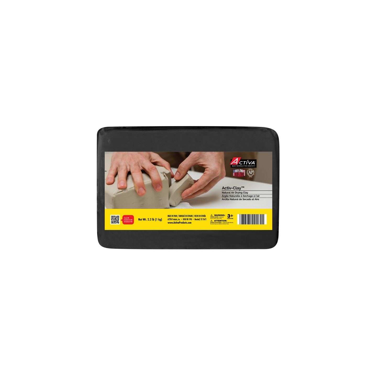 ACTÍVA Activ-Clay™ Air-Dry Clay, Black, 2.2 lb
