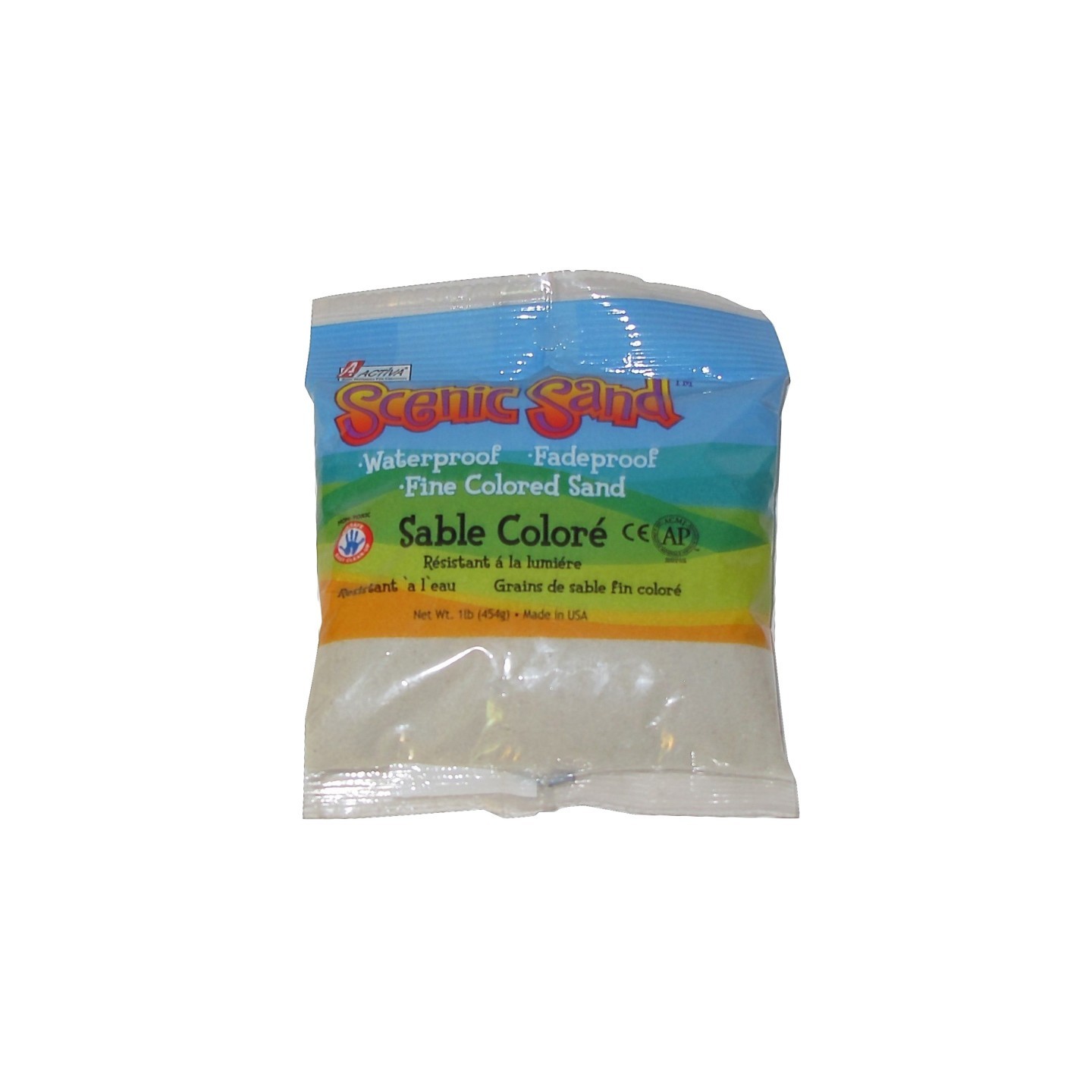 ACTÍVA Scenic Sand™ Craft Colored Sand, White, 1 lb (454 g) Bag