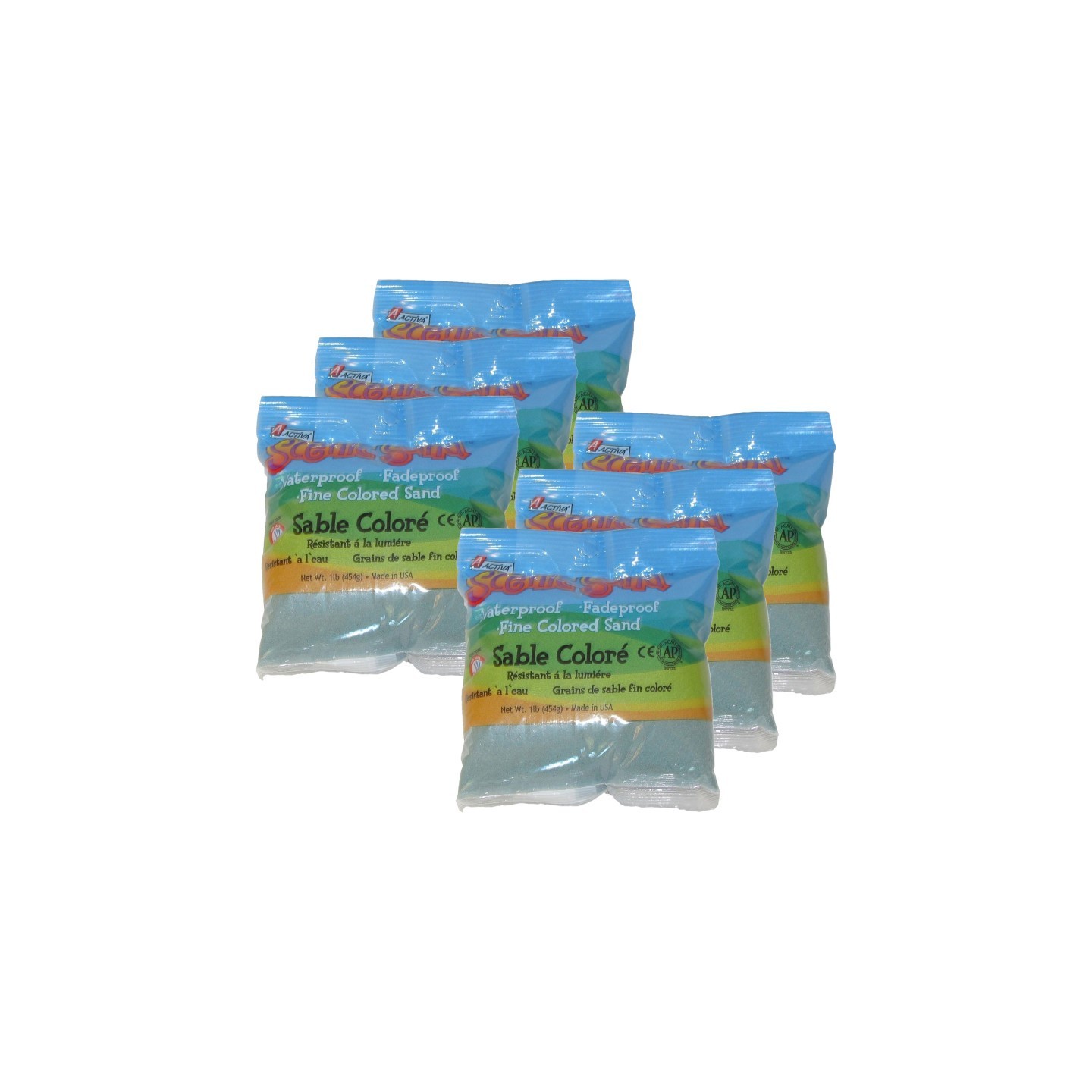 ACTÍVA Scenic Sand™ Craft Colored Sand, Moon Shadow, 1 lb (454 g) Bag, Pack of 6