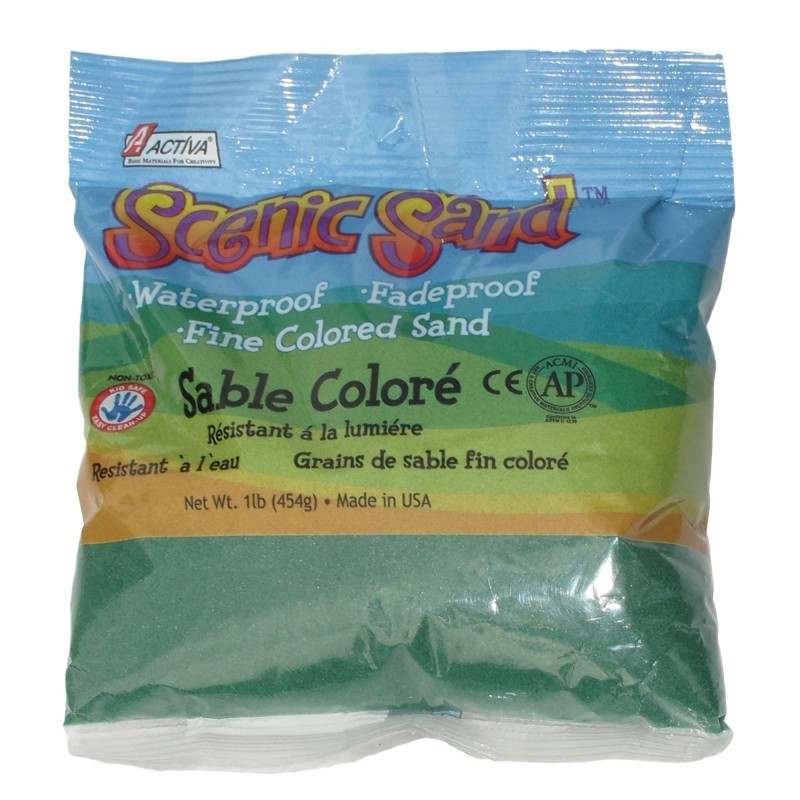 ACTÍVA Scenic Sand™ Craft Colored Sand, Forest Green, 1 lb (454 g) Bag