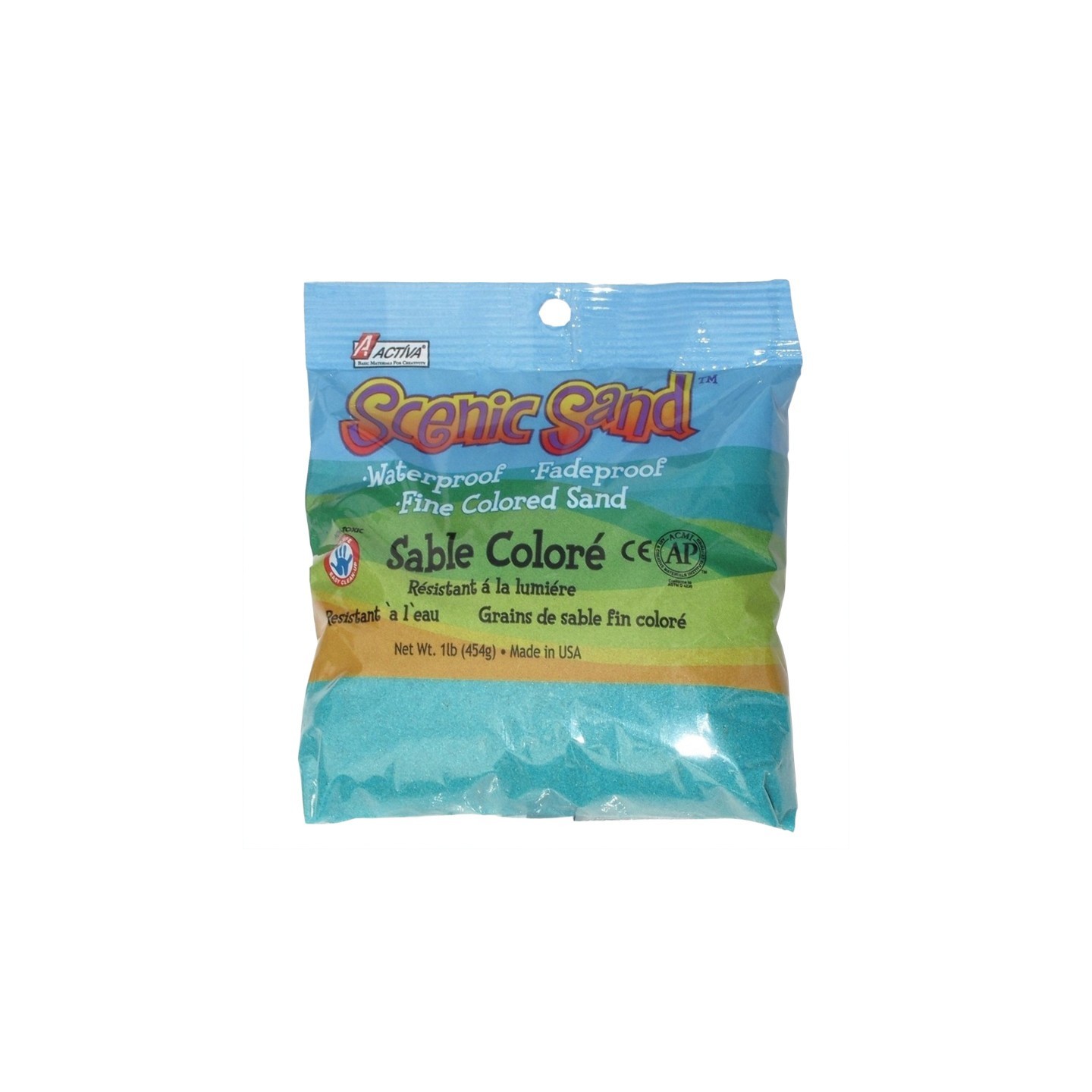 ACTÍVA Scenic Sand™ Craft Colored Sand, Turquoise, 1 lb (454 g) Bag