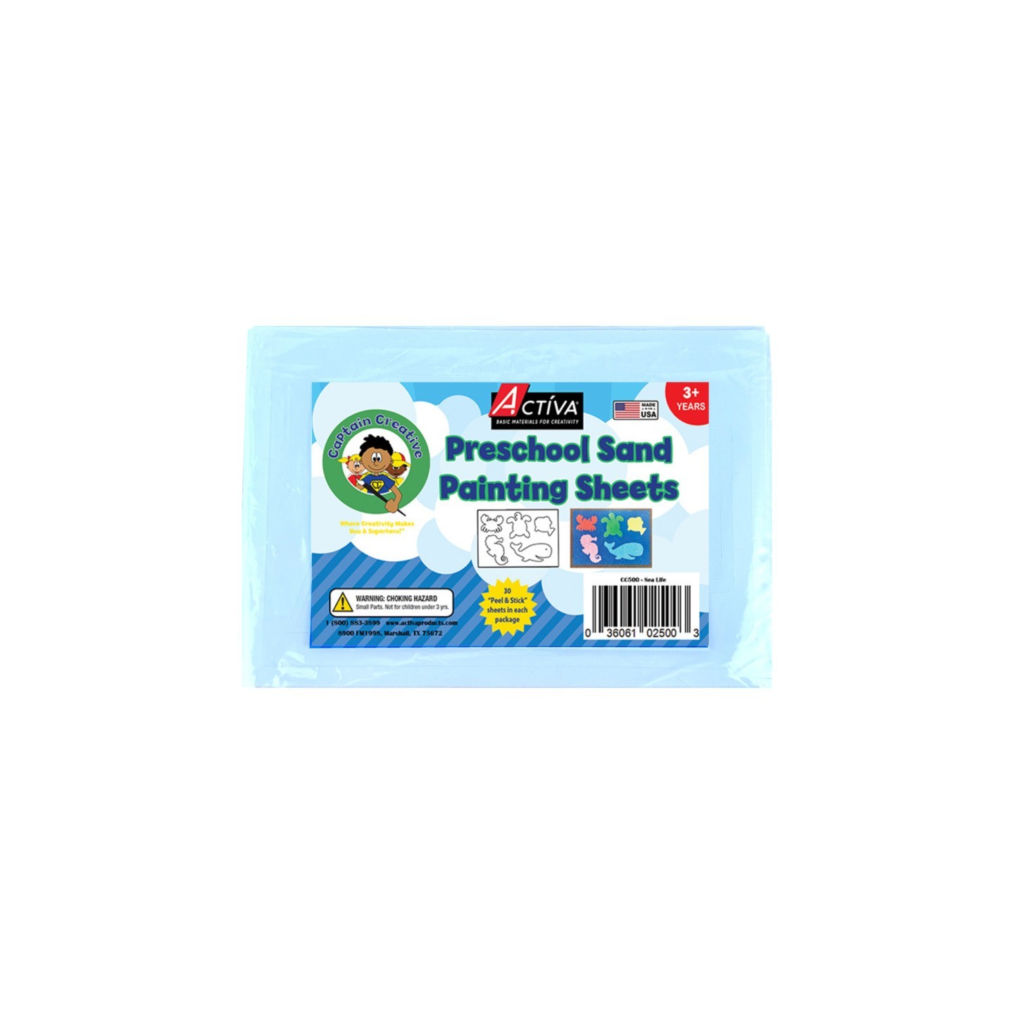 Captain Creative Preschool Sand Art Sheets, Sea Life Theme, 5x7 in, 30 Sheets