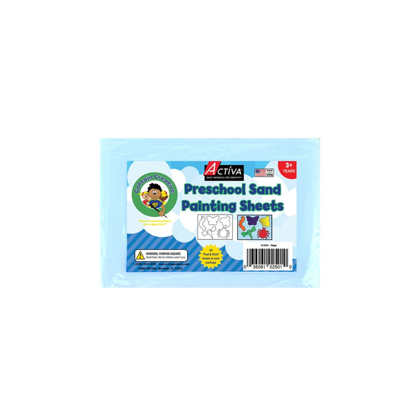 Captain Creative Preschool Sand Art Sheets, Bugs Theme, 5x7 in, 30 Sheets