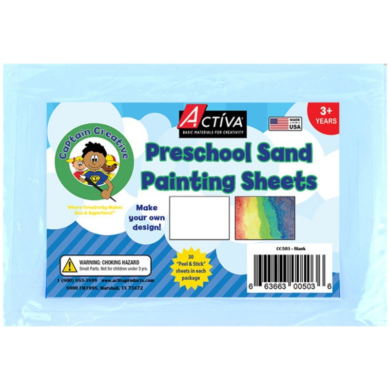 Captain Creative Preschool Sand Art Sheets, Blank, 5x7 in, 30 Sheets