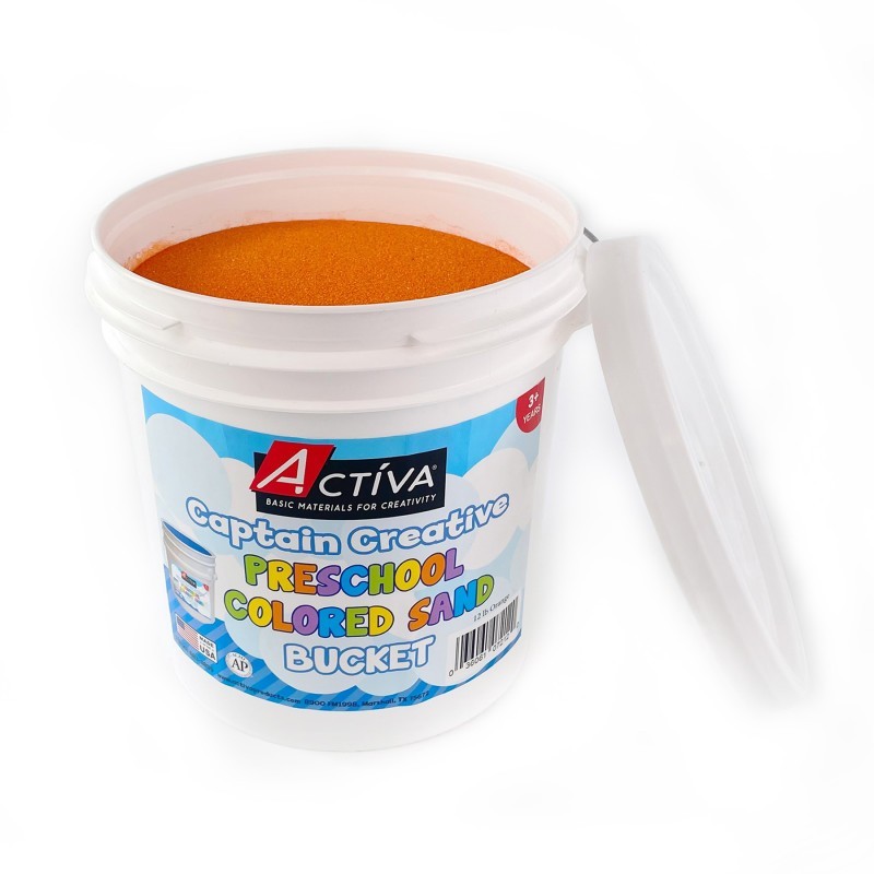 Captain Creative Preschool Colored Sand, Sand Art, Orange, 12 lb Bucket