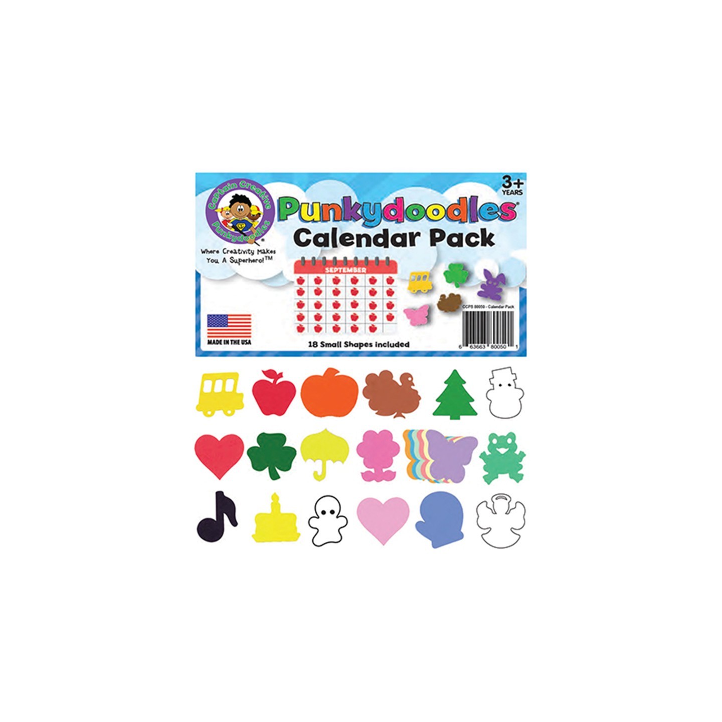 Captain Creative Punkydoodles Small Shapes Calendar Pack