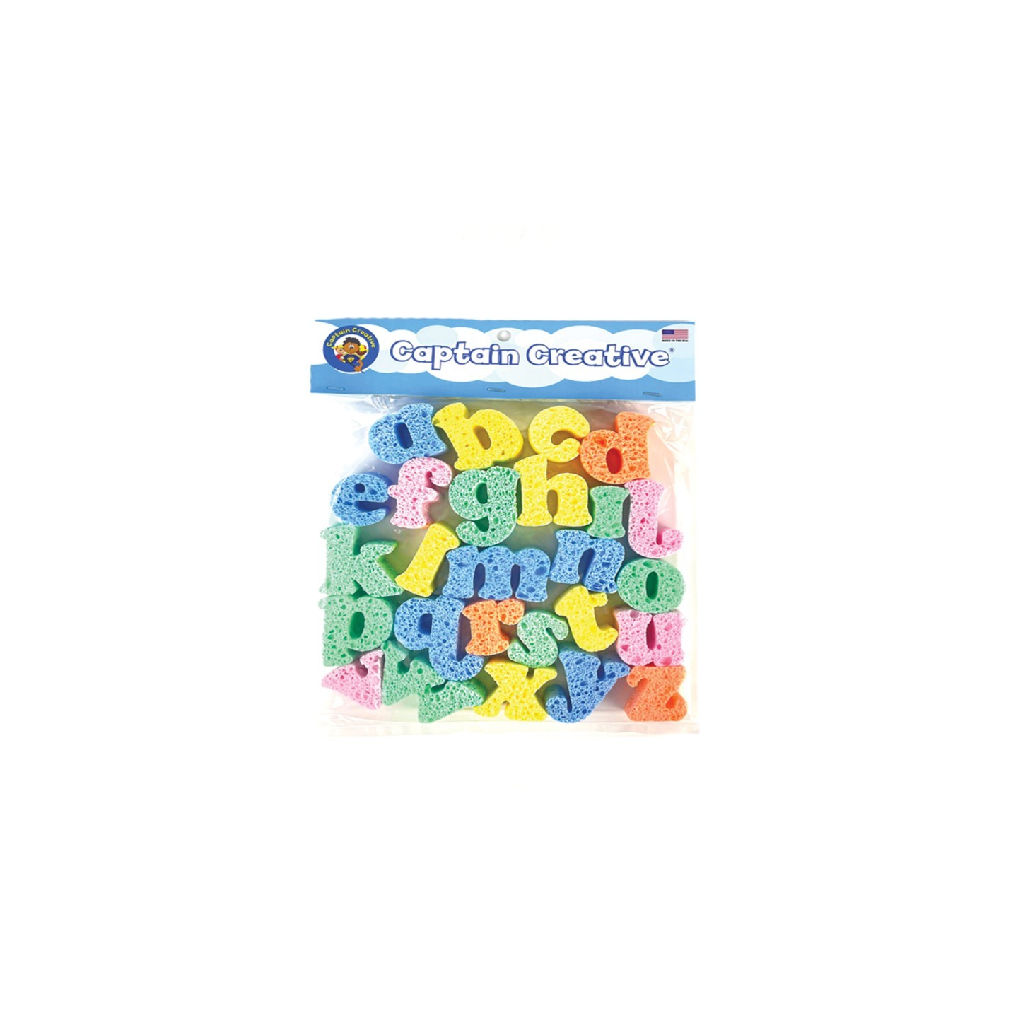 Captain Creative Super Sponges, 2", Lower Case Alphabet, 26 Pieces