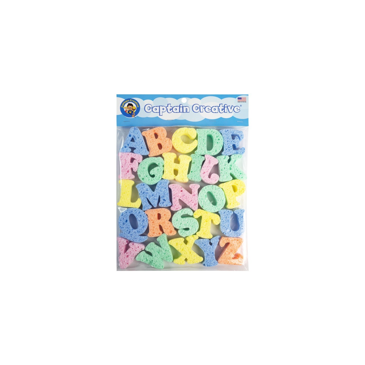 Captain Creative Super Sponges, 2", Uppercase Alphabet, 26 Pieces