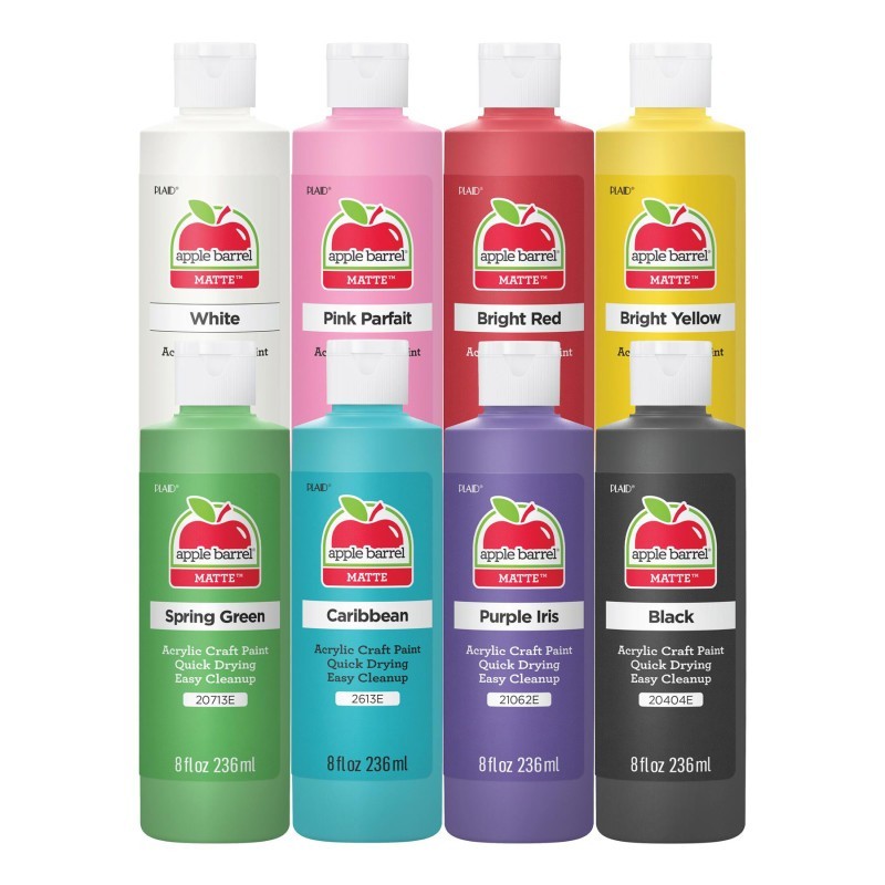 Apple Barrel Acrylic Paint Matte, 8oz., 8-Piece Set
