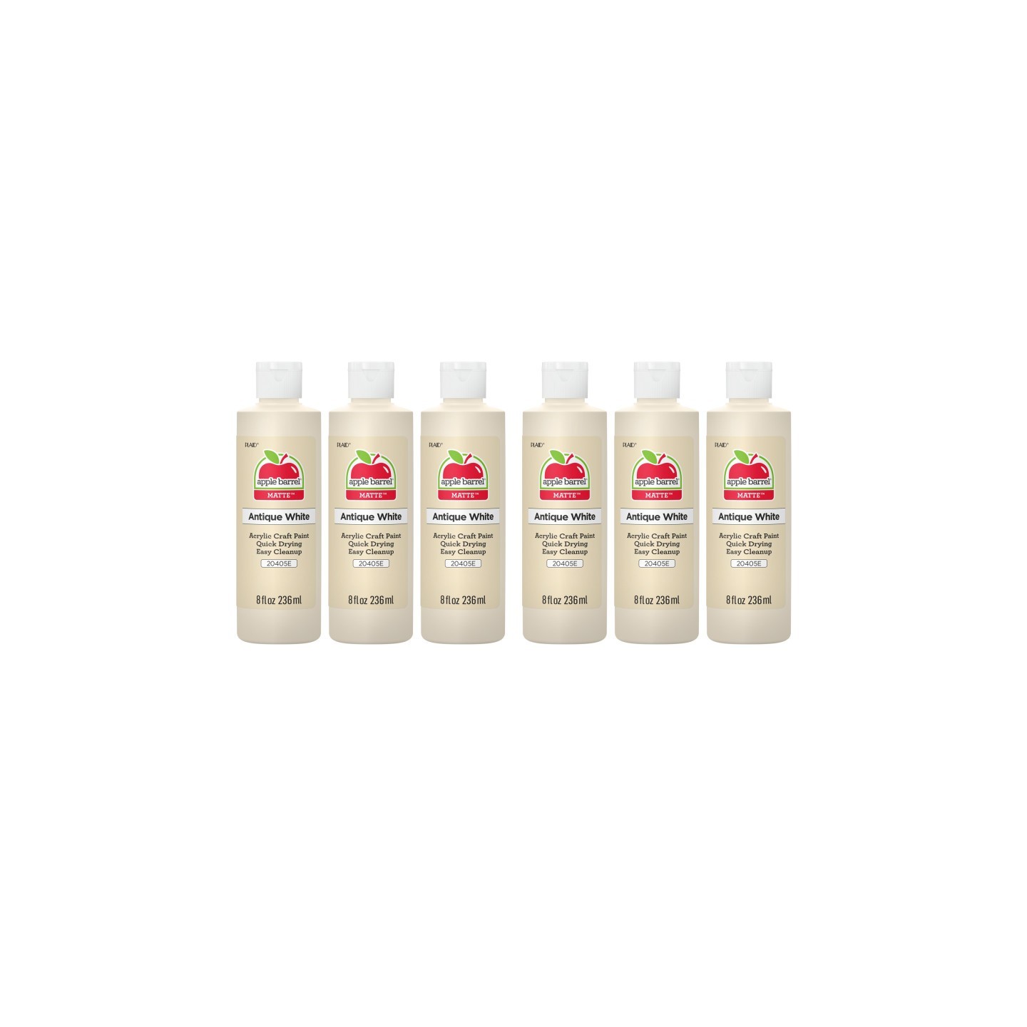 Apple Barrel Acrylic Paint Matte, 8oz., Antique White, Pack of 6