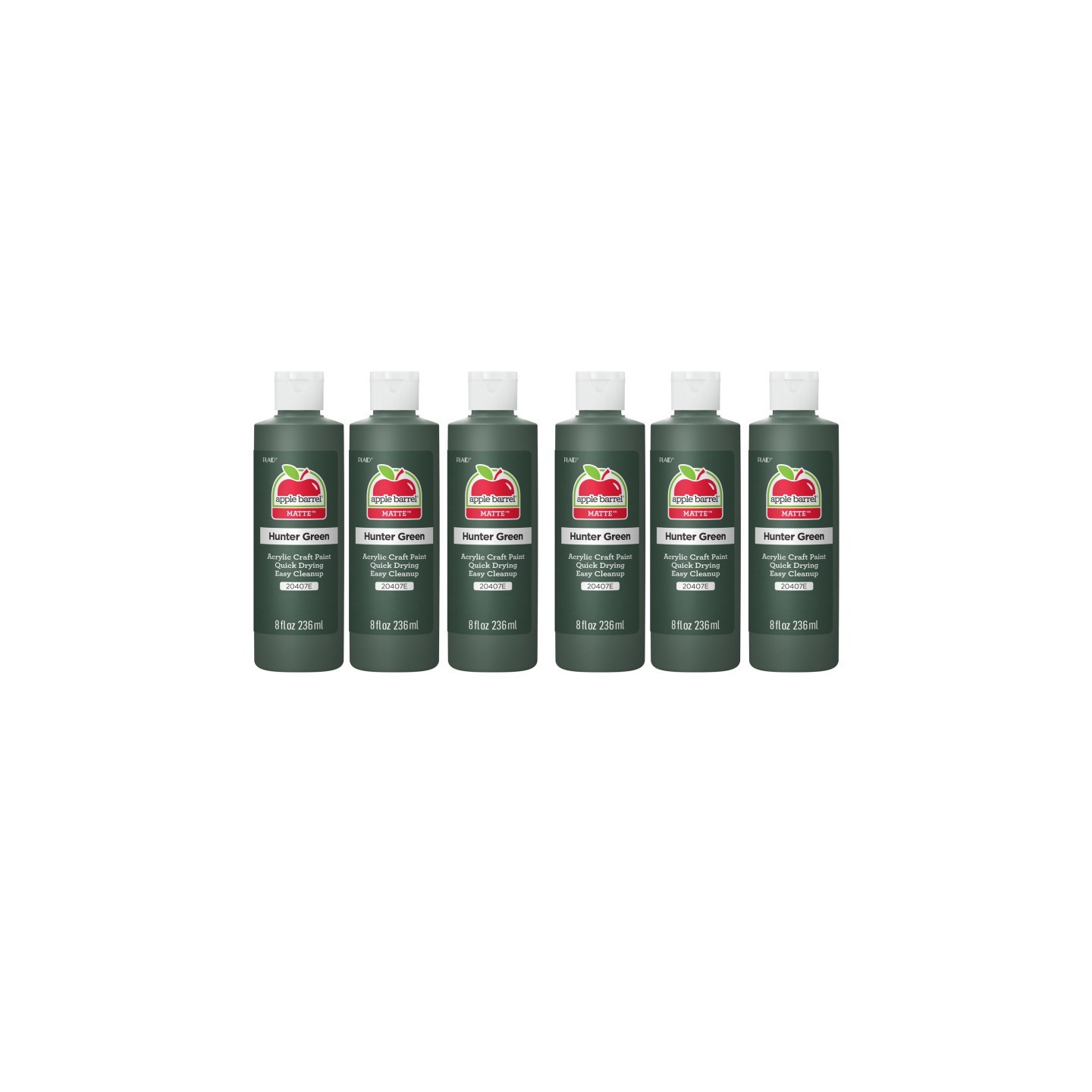 Apple Barrel Acrylic Paint Matte, 8oz., Hunter Green, Pack of 6