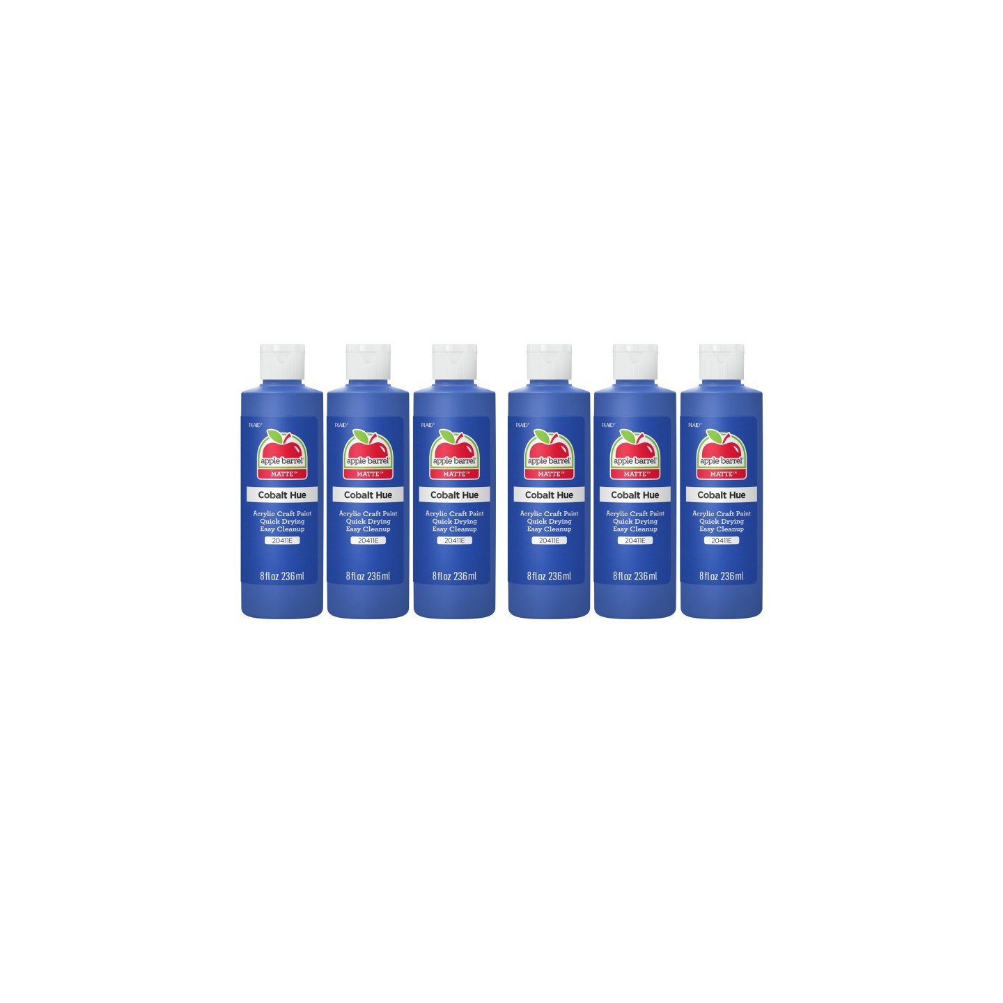 Apple Barrel Acrylic Paint Matte, 8oz., Cobalt Hue, Pack of 6