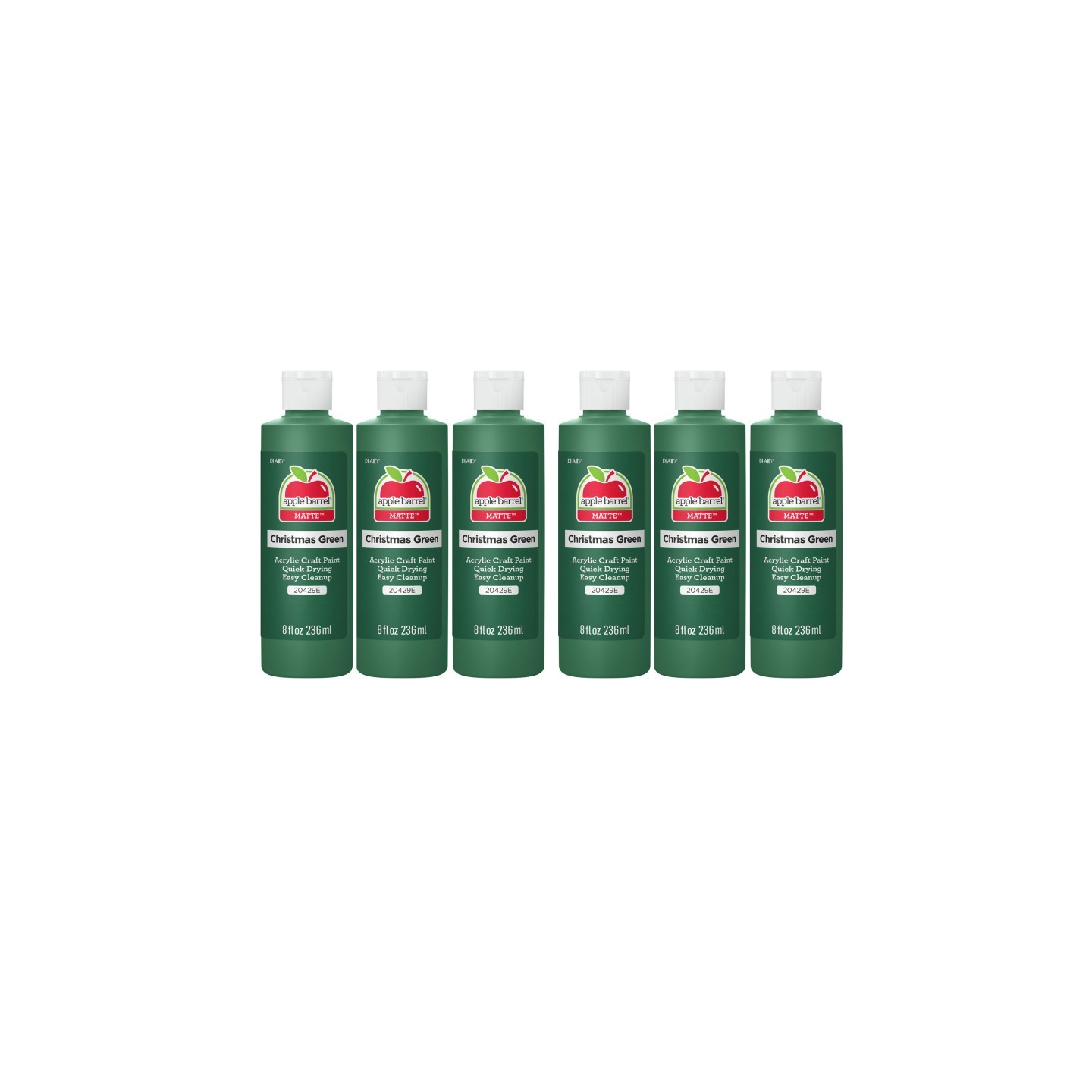 Apple Barrel Acrylic Paint Matte, 8oz., Christmas Green, Pack of 6