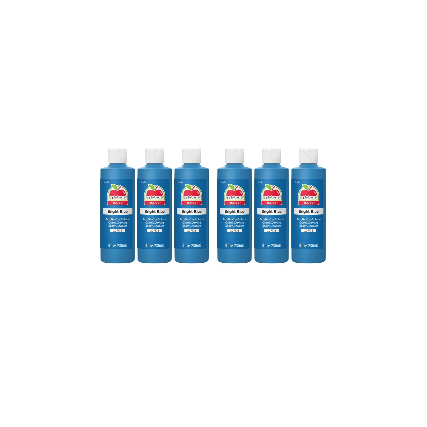 Apple Barrel Acrylic Paint Matte, 8oz., Bright Blue, Pack of 6