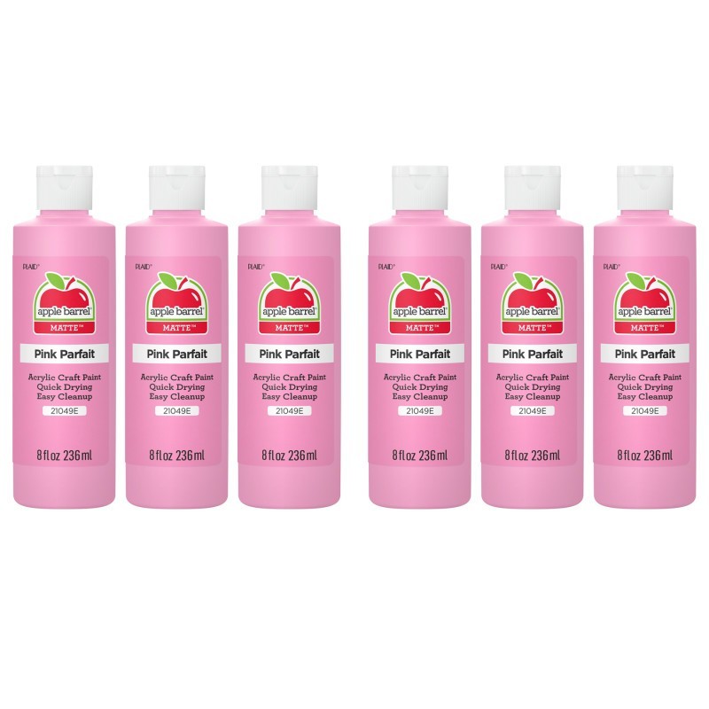 Apple Barrel Acrylic Paint Matte, 8oz., Pink Parfait, Pack of 6