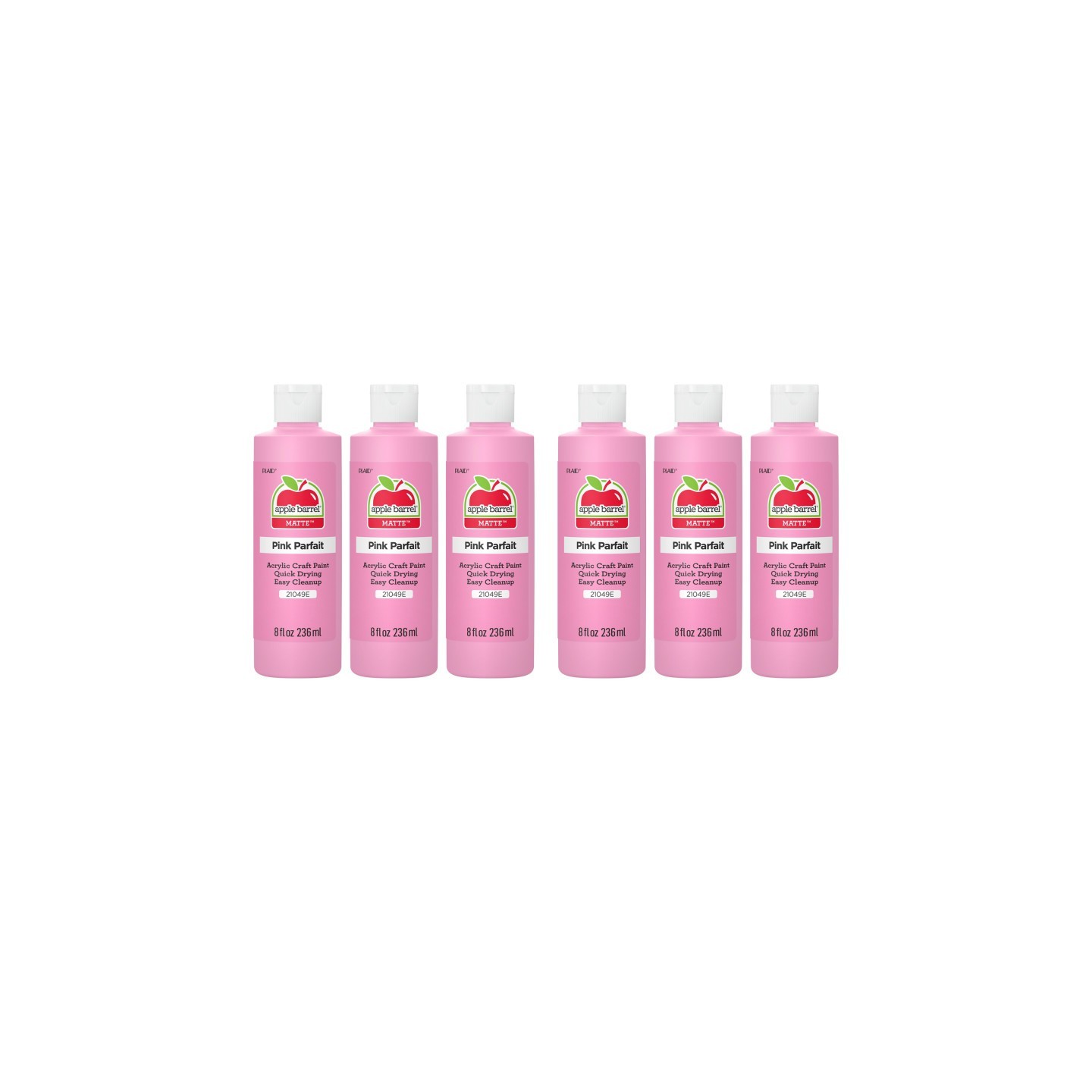 Apple Barrel Acrylic Paint Matte, 8oz., Pink Parfait, Pack of 6
