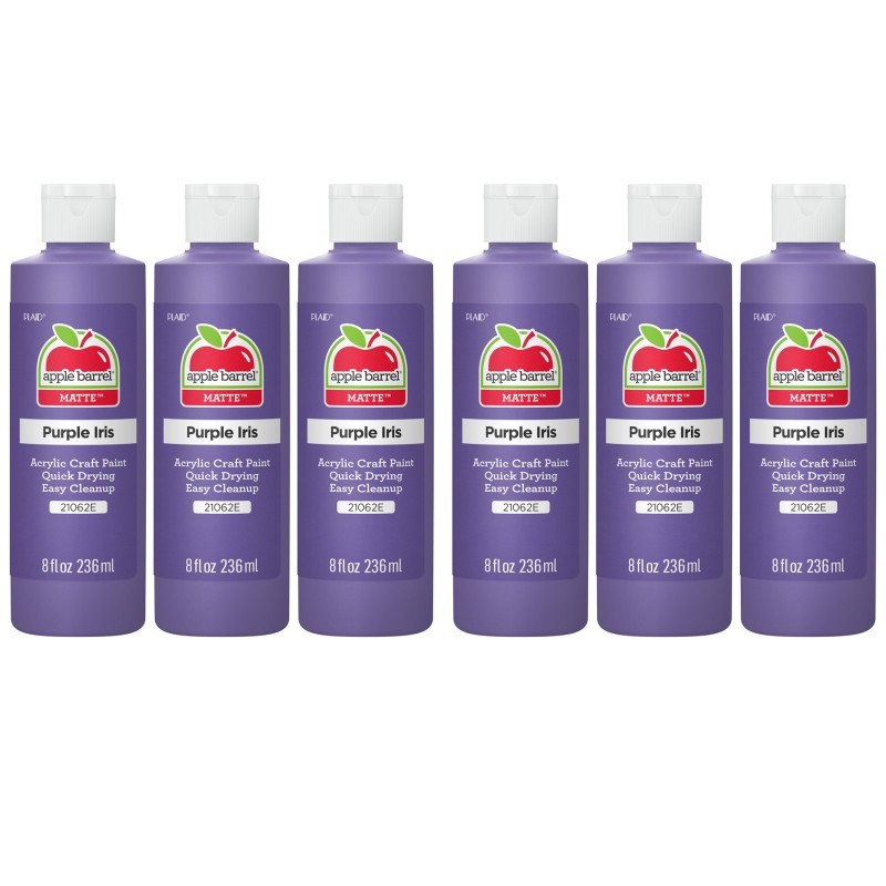 Apple Barrel Acrylic Paint Matte, 8oz., Purple Iris, Pack of 6