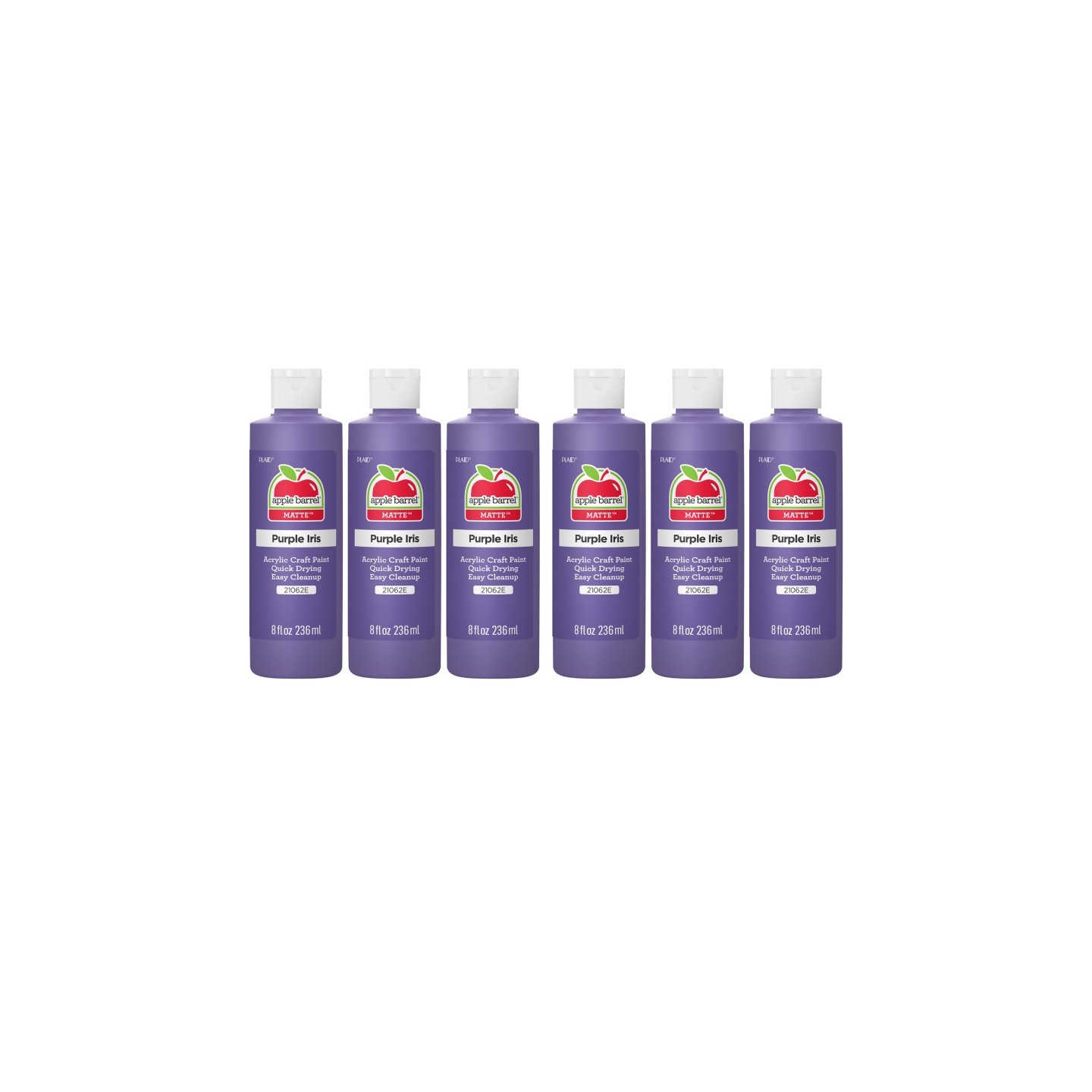 Apple Barrel Acrylic Paint Matte, 8oz., Purple Iris, Pack of 6