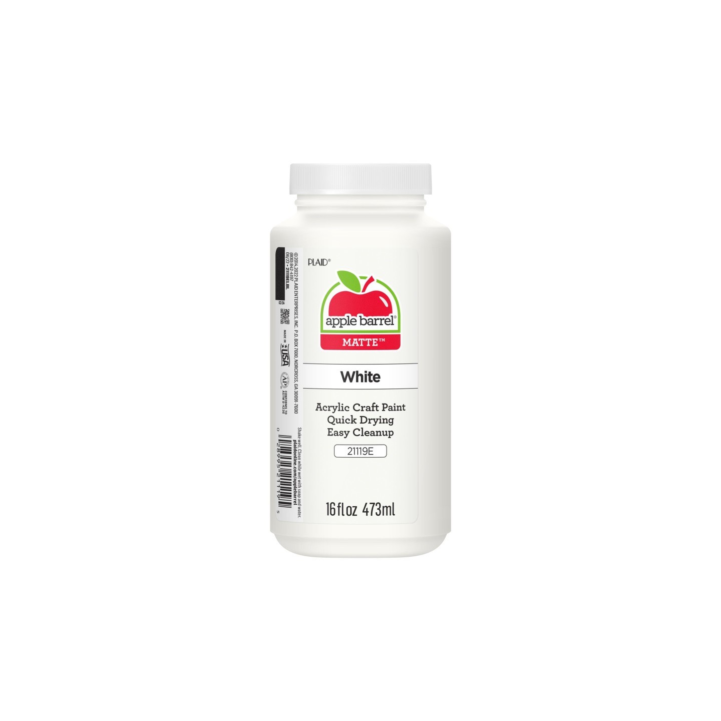 Apple Barrel Acrylic Paint Matte, 16oz., White