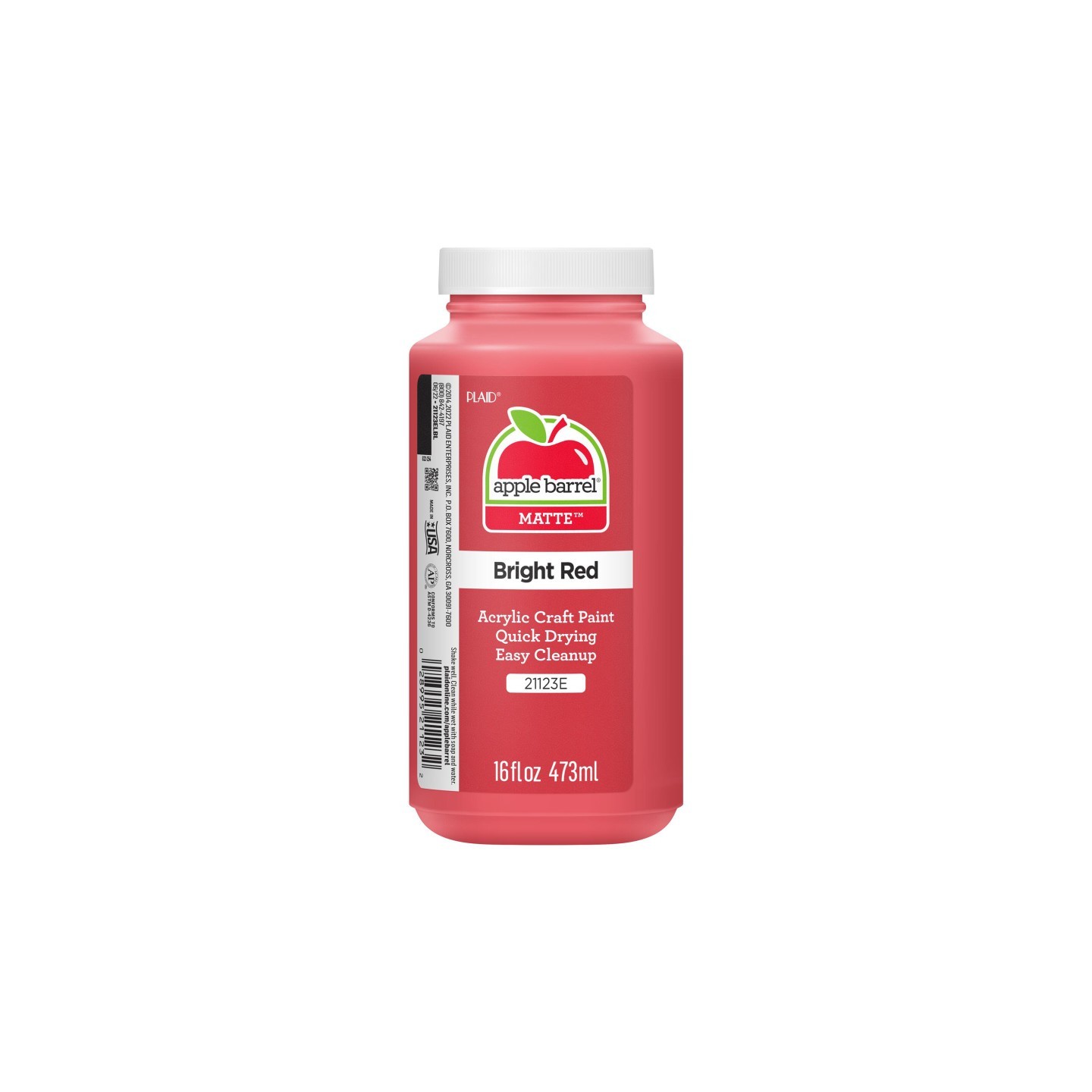 Apple Barrel Acrylic Paint Matte, 16oz., Bright Red