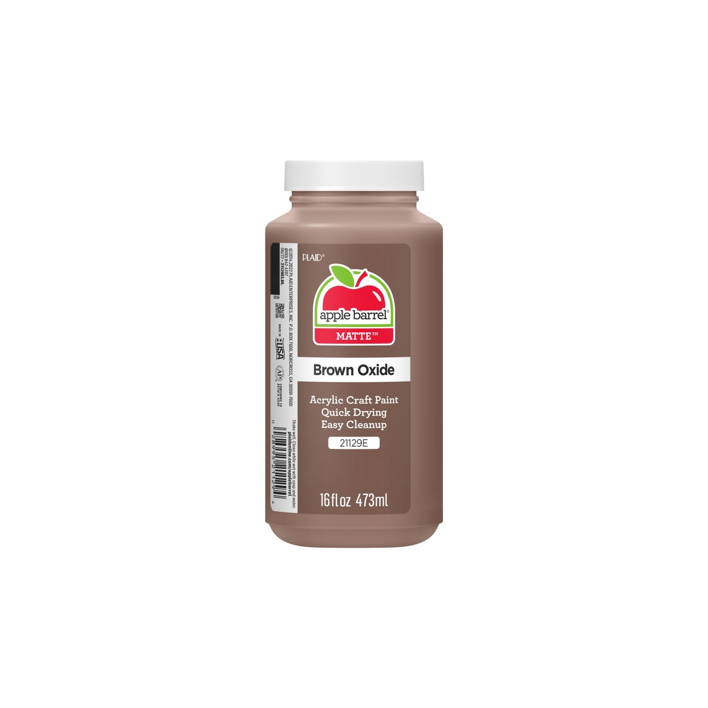 Apple Barrel Acrylic Paint Matte, 16oz., Brown Oxide