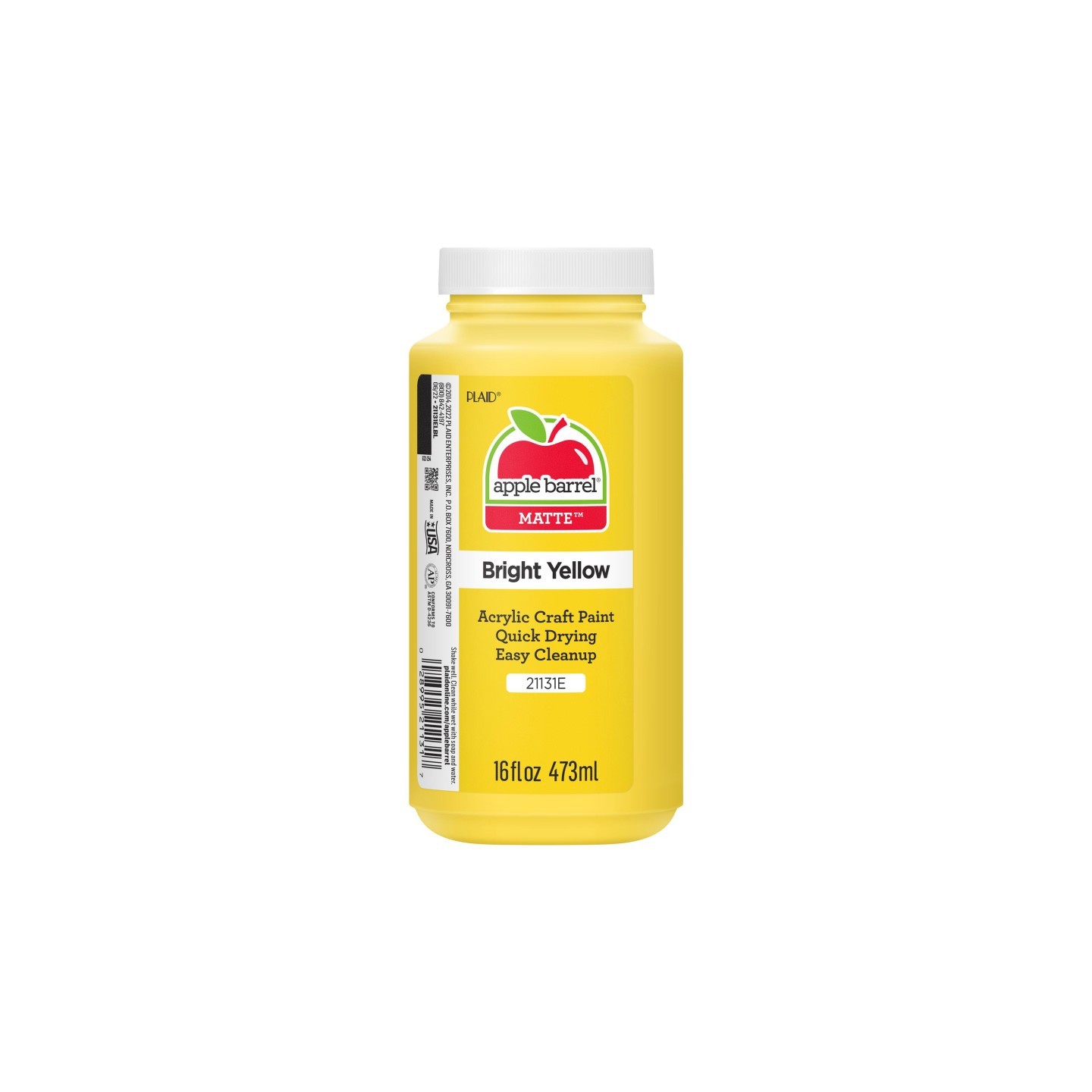 Apple Barrel Acrylic Paint Matte, 16oz., Bright Yellow