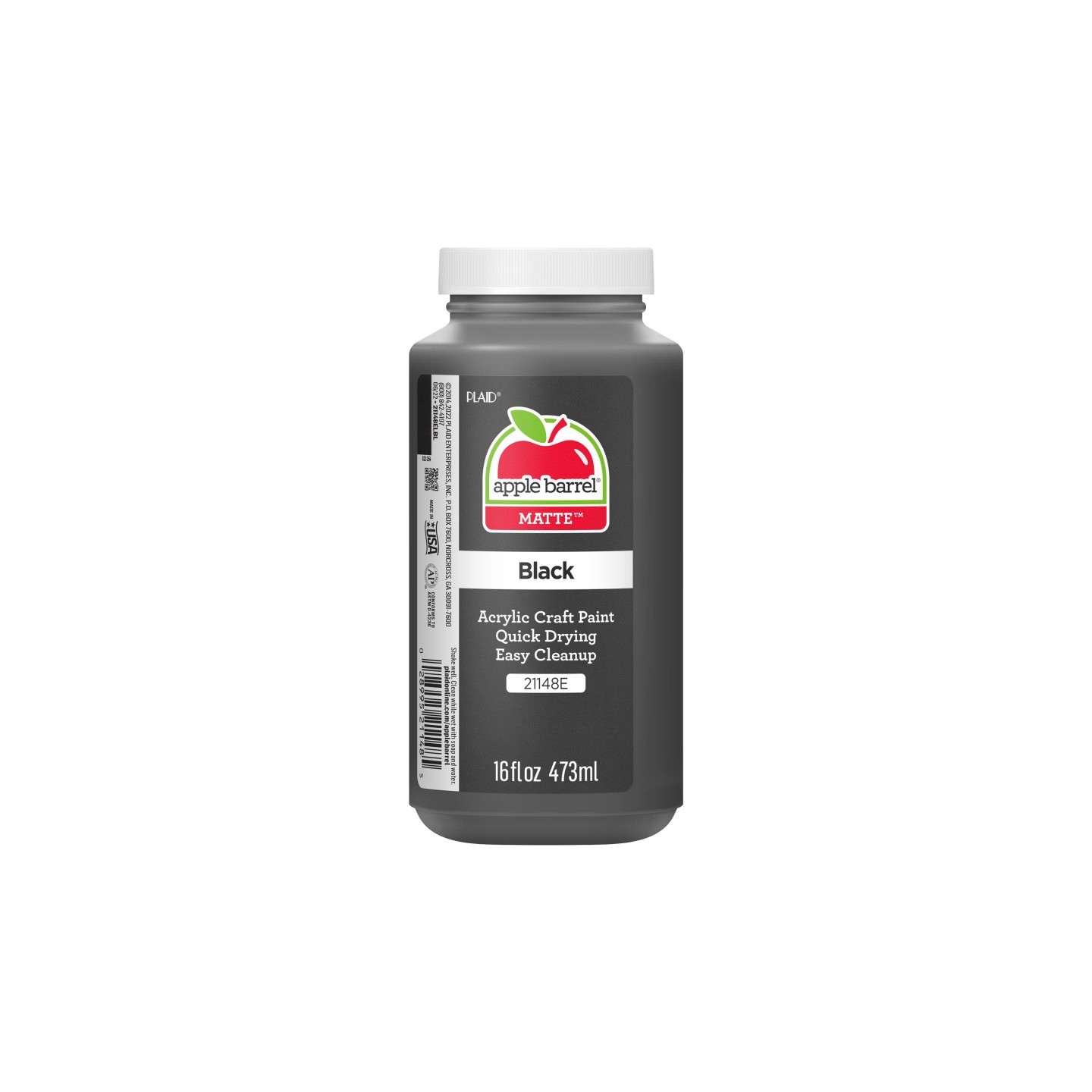 Apple Barrel Acrylic Paint Matte, 16oz., Black