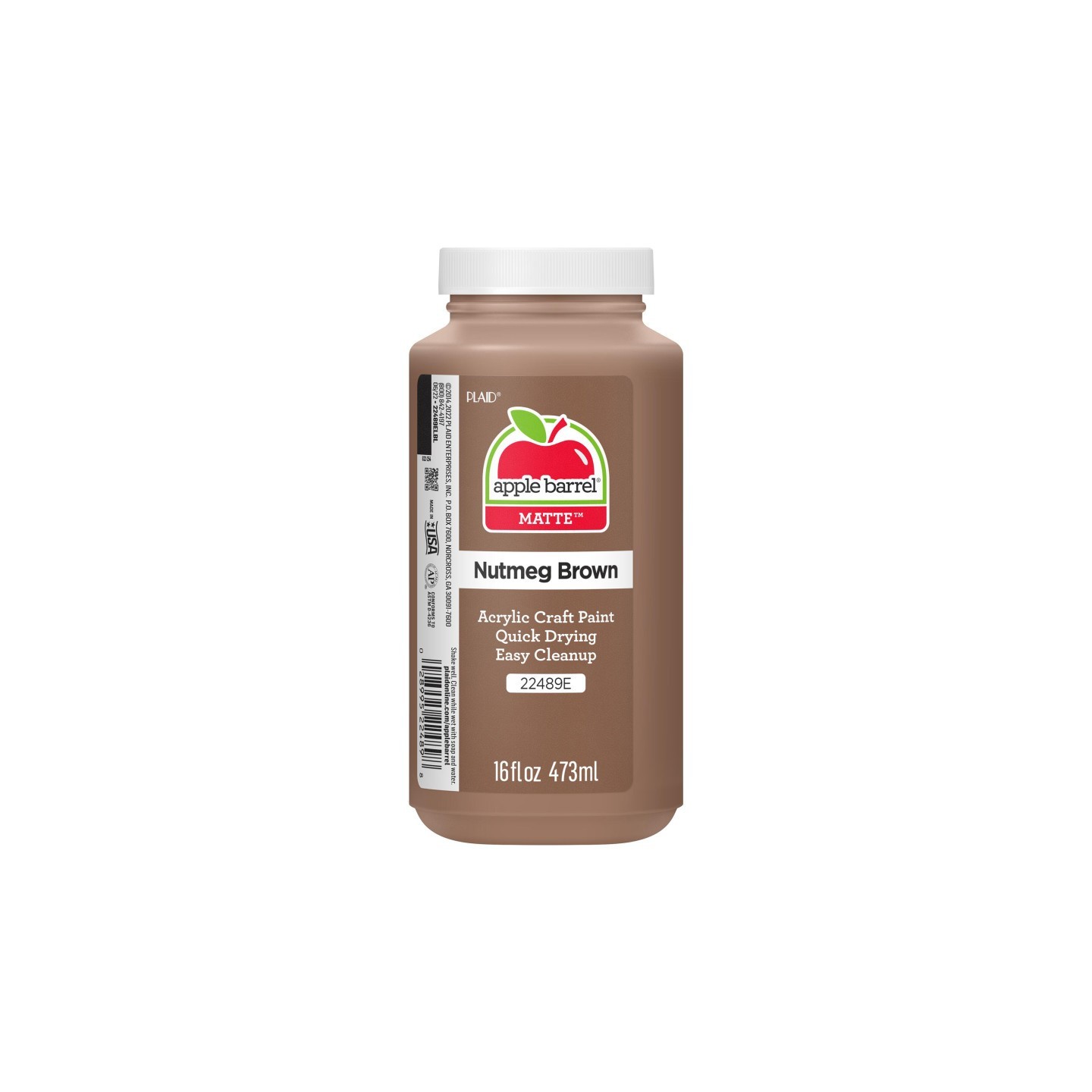 Apple Barrel Acrylic Paint Matte, 16oz., Nutmeg Brown