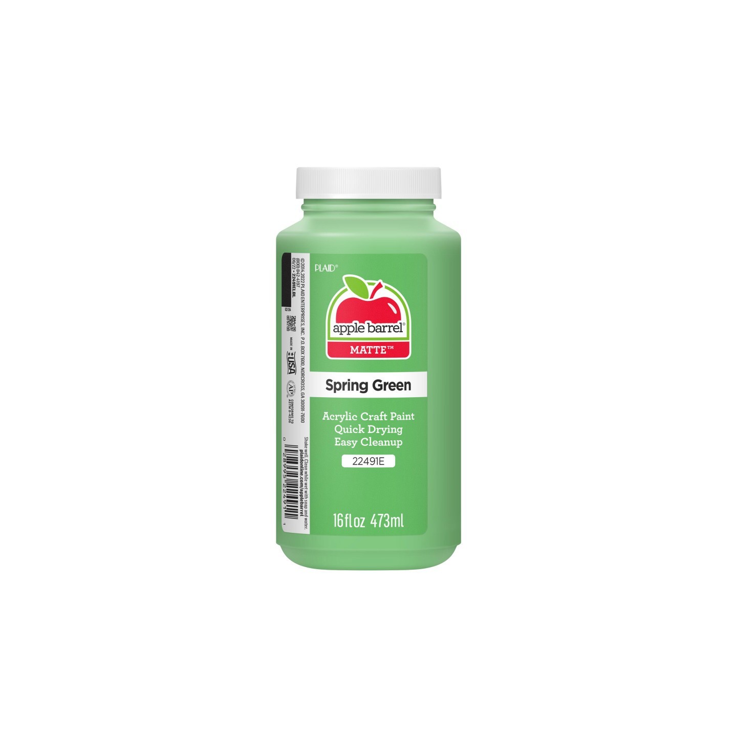 Apple Barrel Acrylic Paint Matte, 16oz., Spring Green