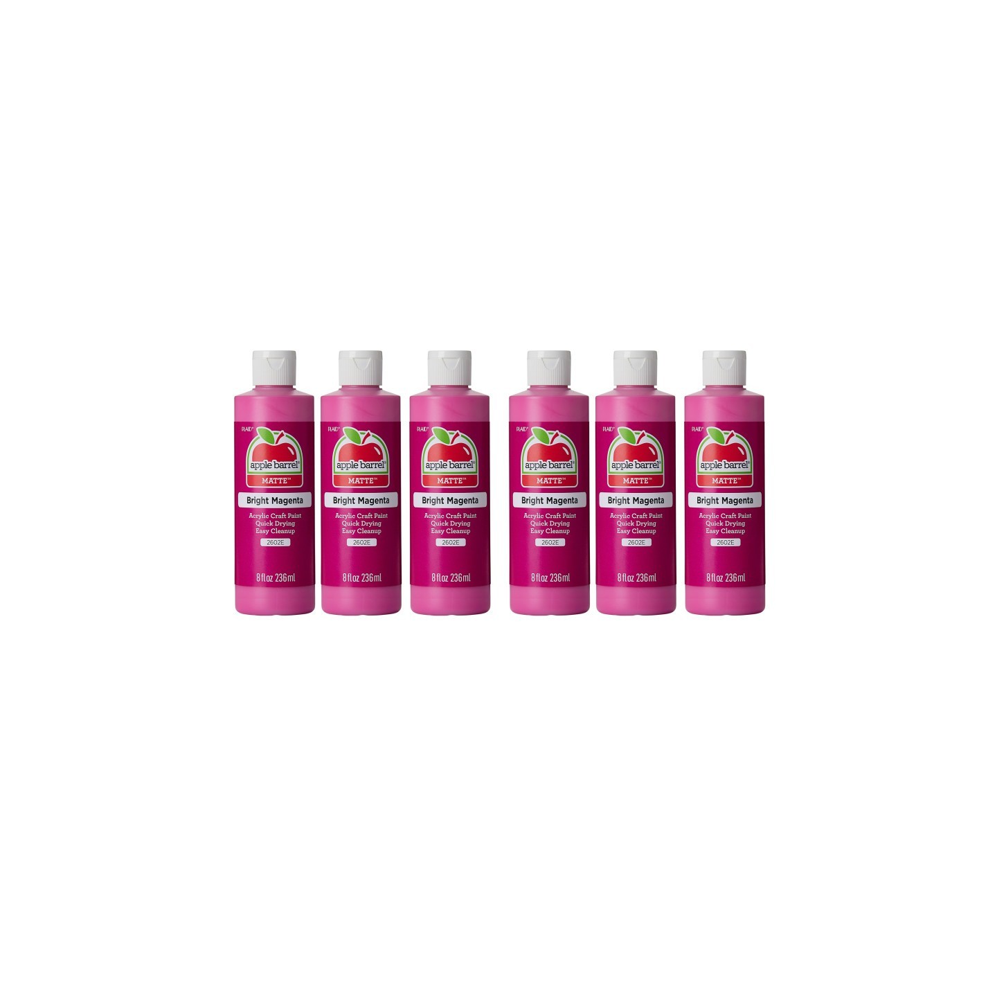 Apple Barrel Acrylic Paint Matte, 8oz., Bright Magenta, Pack of 6