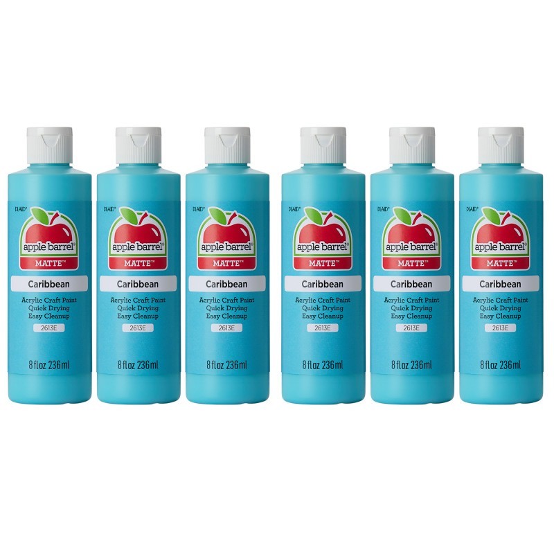 Apple Barrel Acrylic Paint Matte, 8oz., Caribbean, Pack of 6