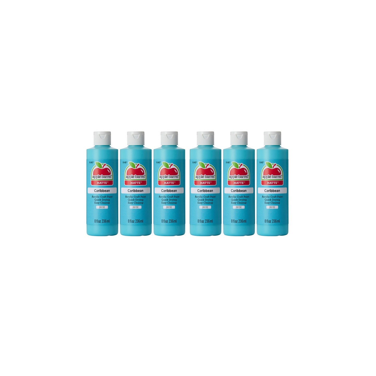 Apple Barrel Acrylic Paint Matte, 8oz., Caribbean, Pack of 6