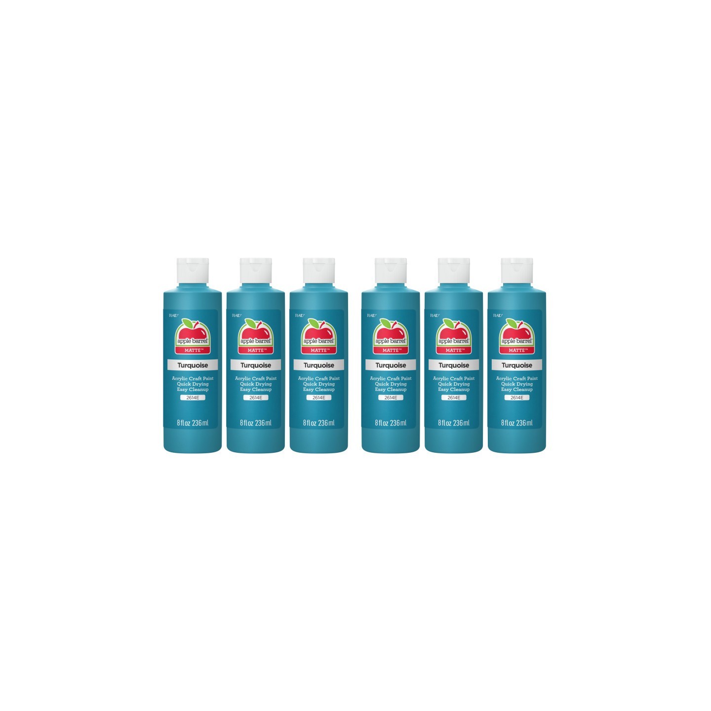 Apple Barrel Acrylic Paint Matte, 8oz., Turquoise, Pack of 6