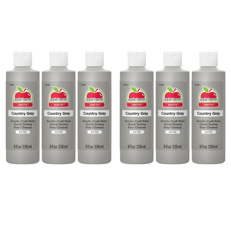 Apple Barrel Acrylic Paint Matte, 8oz., Country Gray, Pack of 6