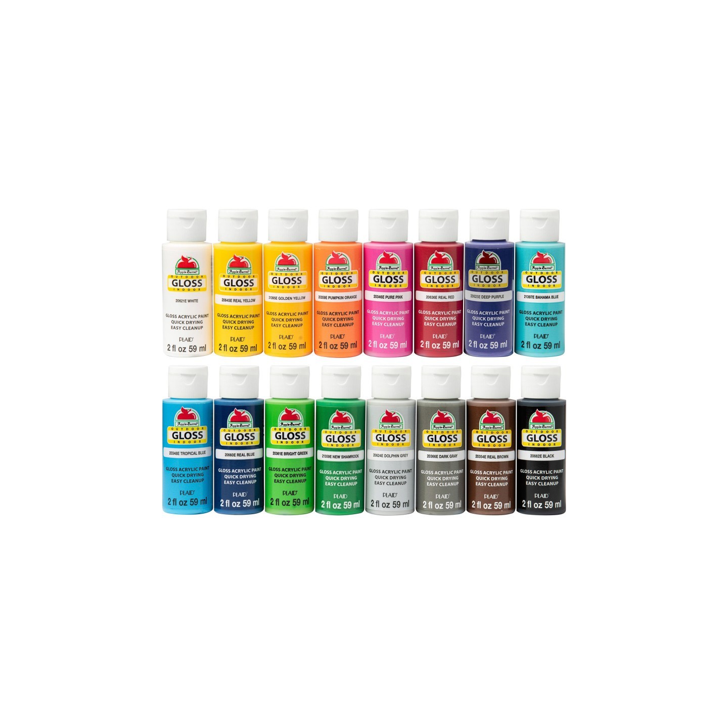 Apple Barrel Acrylic Paint Gloss, 2oz., 16-Piece Set
