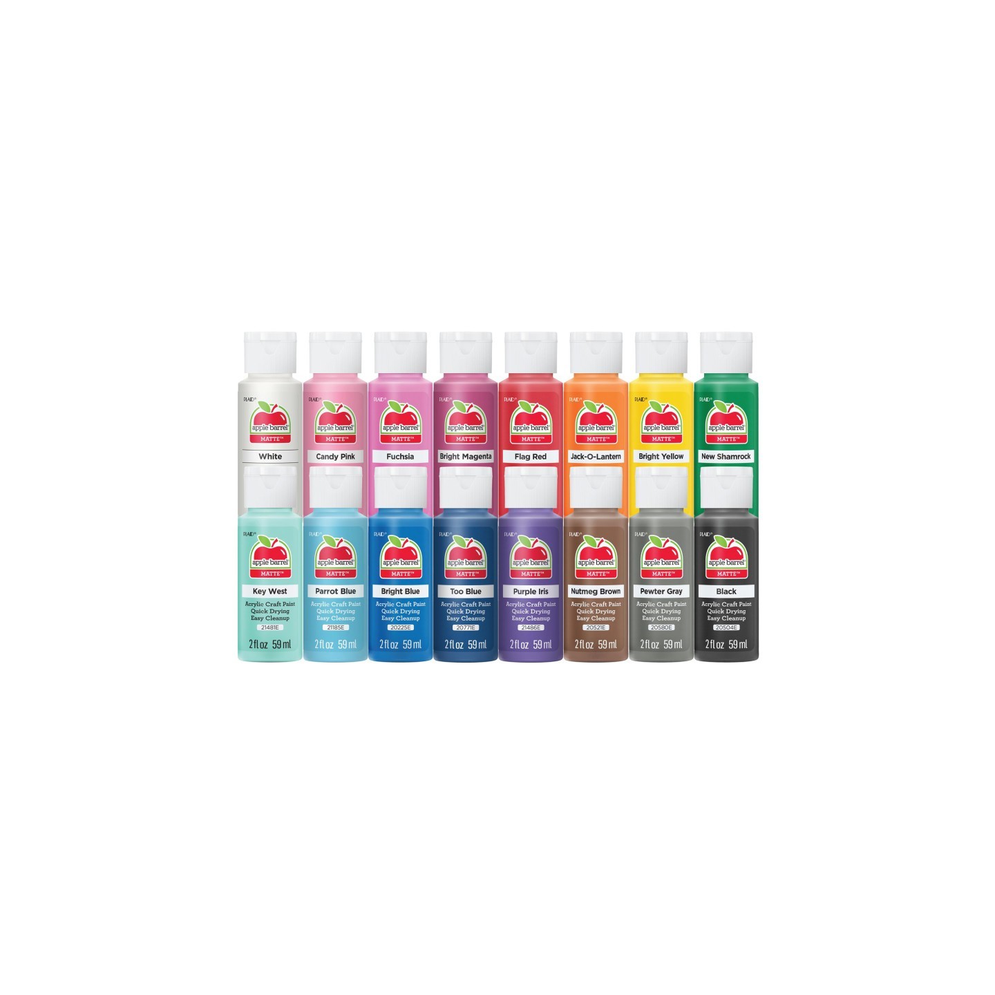 Apple Barrel Acrylic Paint Matte, 2oz., 16-Piece Set