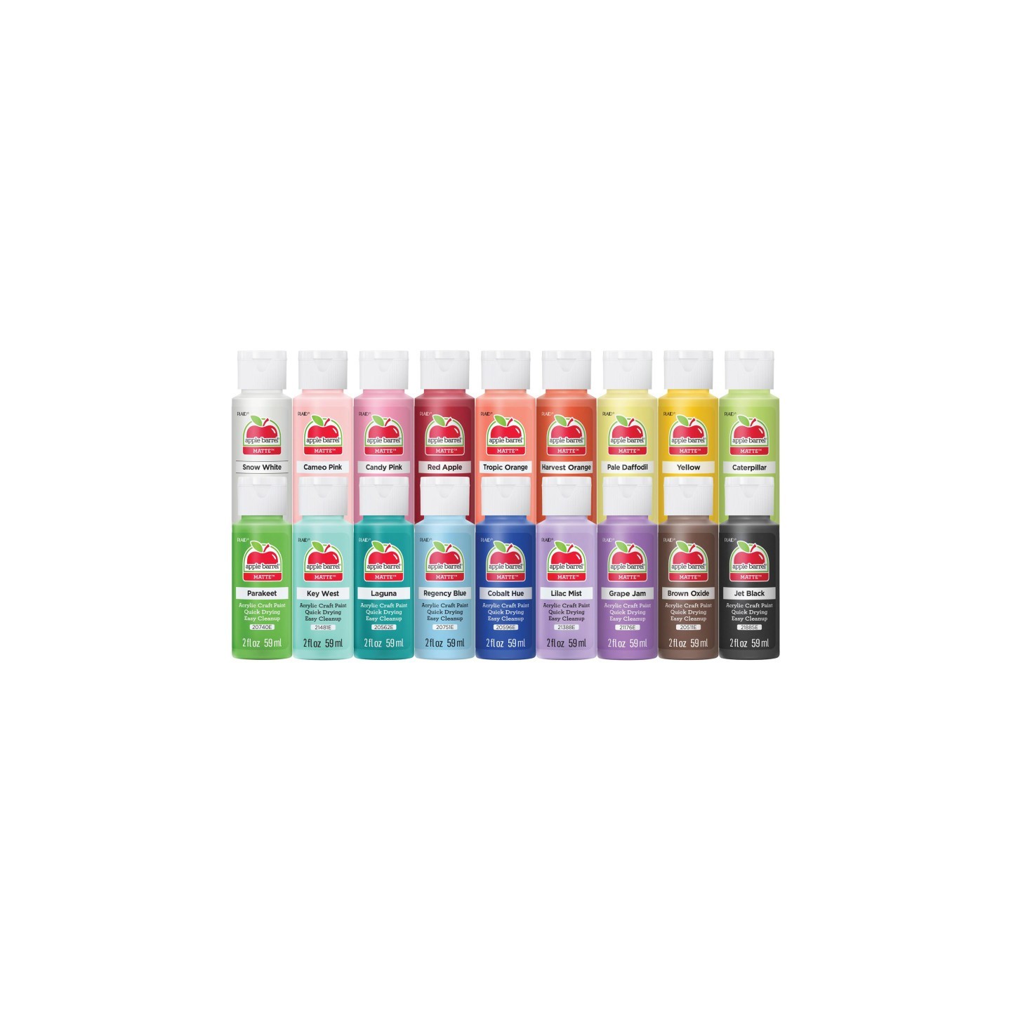 Apple Barrel Acrylic Paint Set, 2oz., Trend Colors, 18-Piece Set