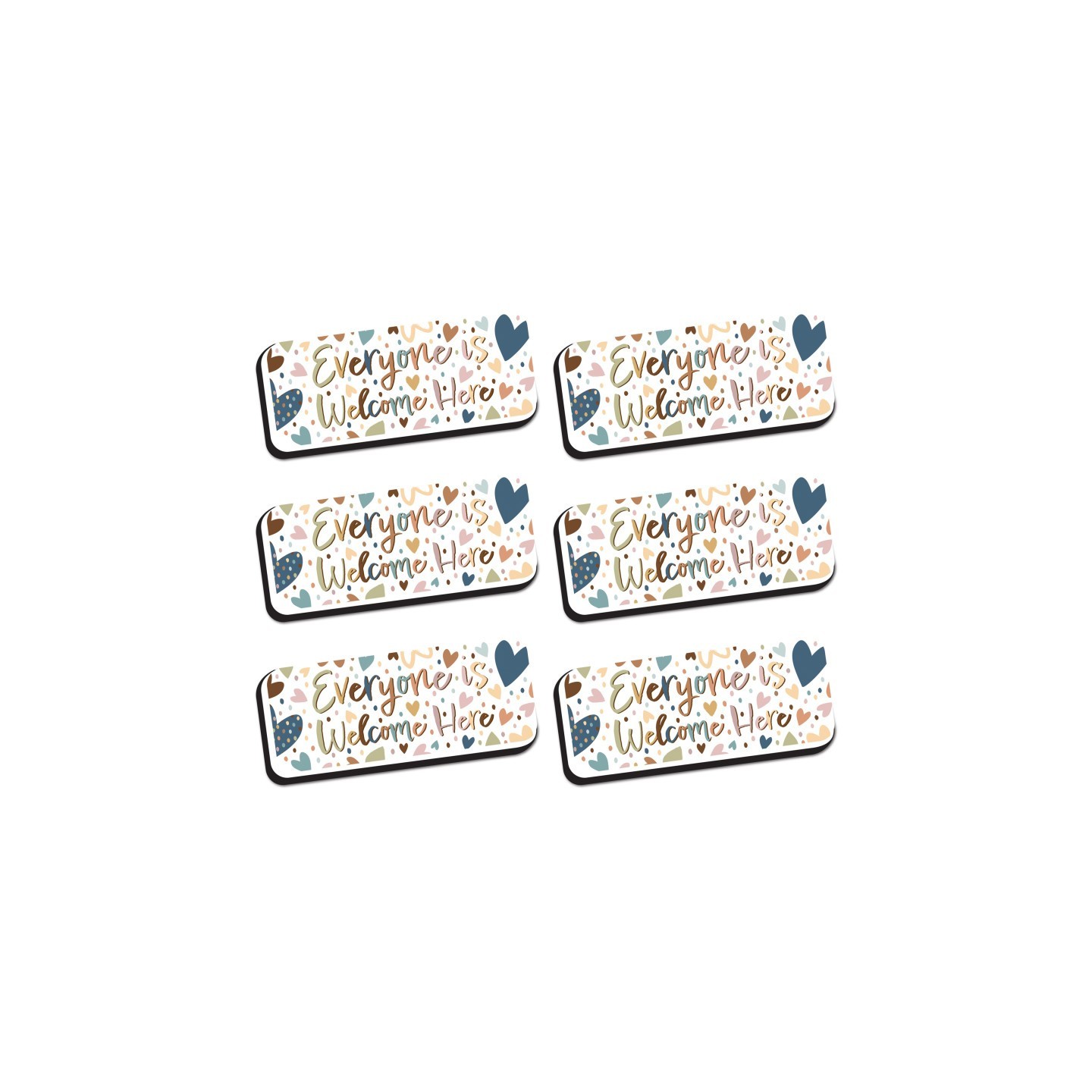 Ashley Productions® Magnetic Whiteboard Eraser, Everyone is Welcome, Pack of 6