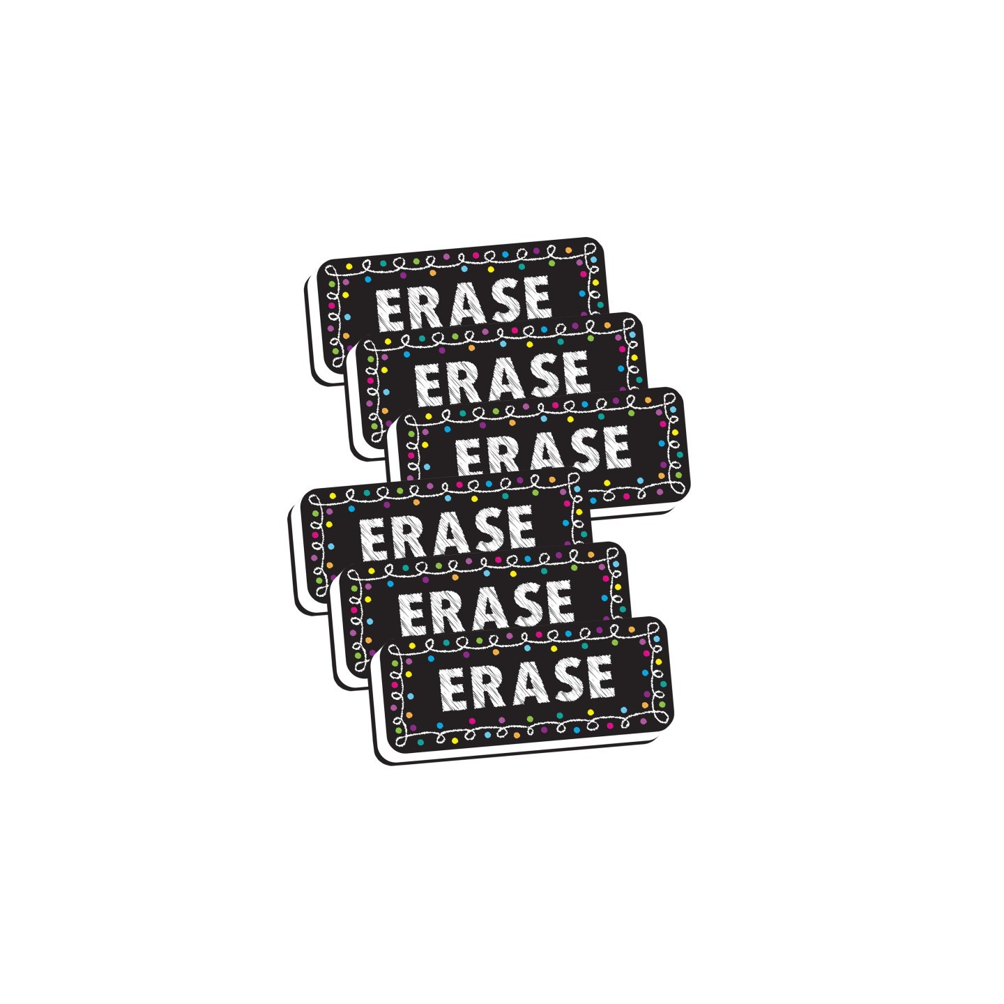 Ashley Productions® Magnetic Whiteboard Eraser, Chalk Loops, 2" x 5", Pack of 6