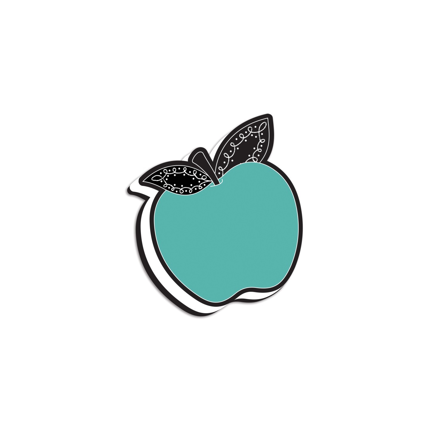 Ashley Productions® Magnetic Whiteboard Eraser, Teal Apple with Chalk Loop Leaves