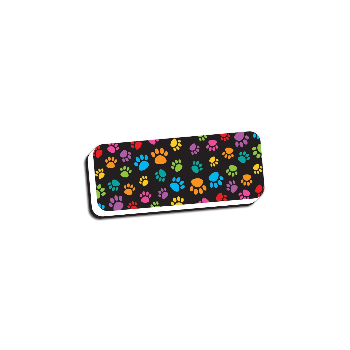 Ashley Productions® Magnetic Whiteboard Eraser, Colorful Assorted Paw Pattern, 2" x 5"